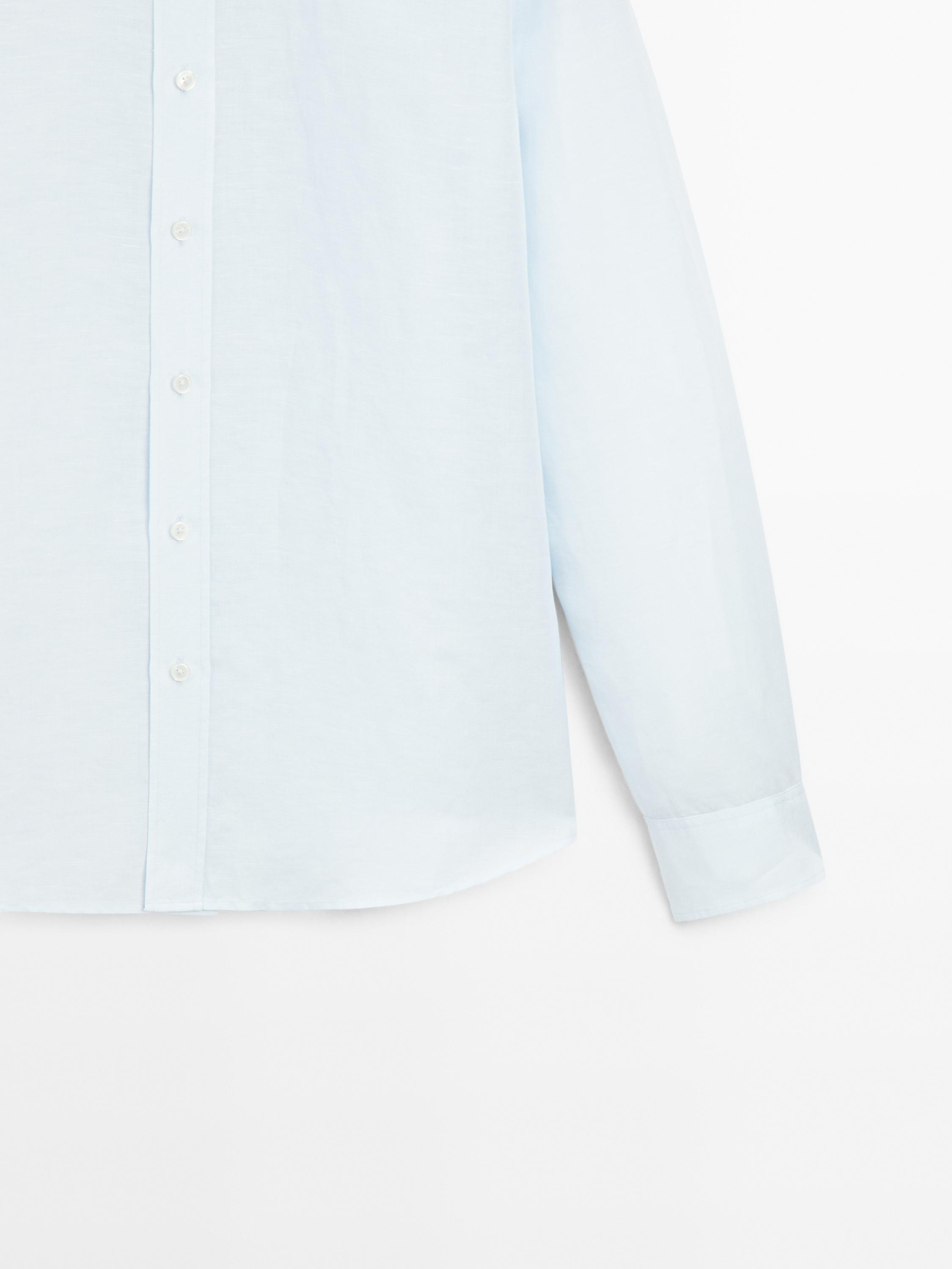 Lightweight slim fit linen blend shirt