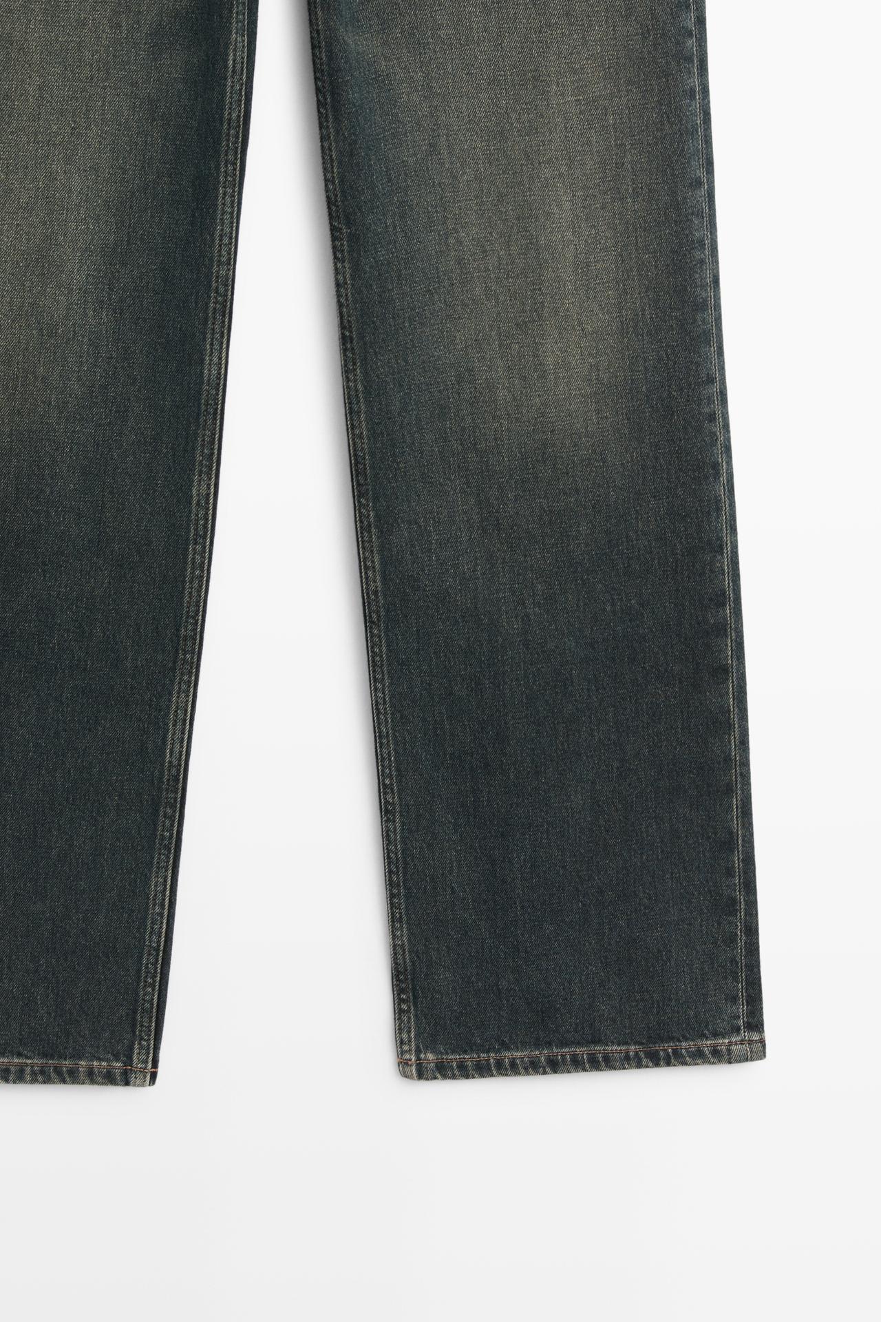 Low-rise straight-leg jeans total look — Dark blue