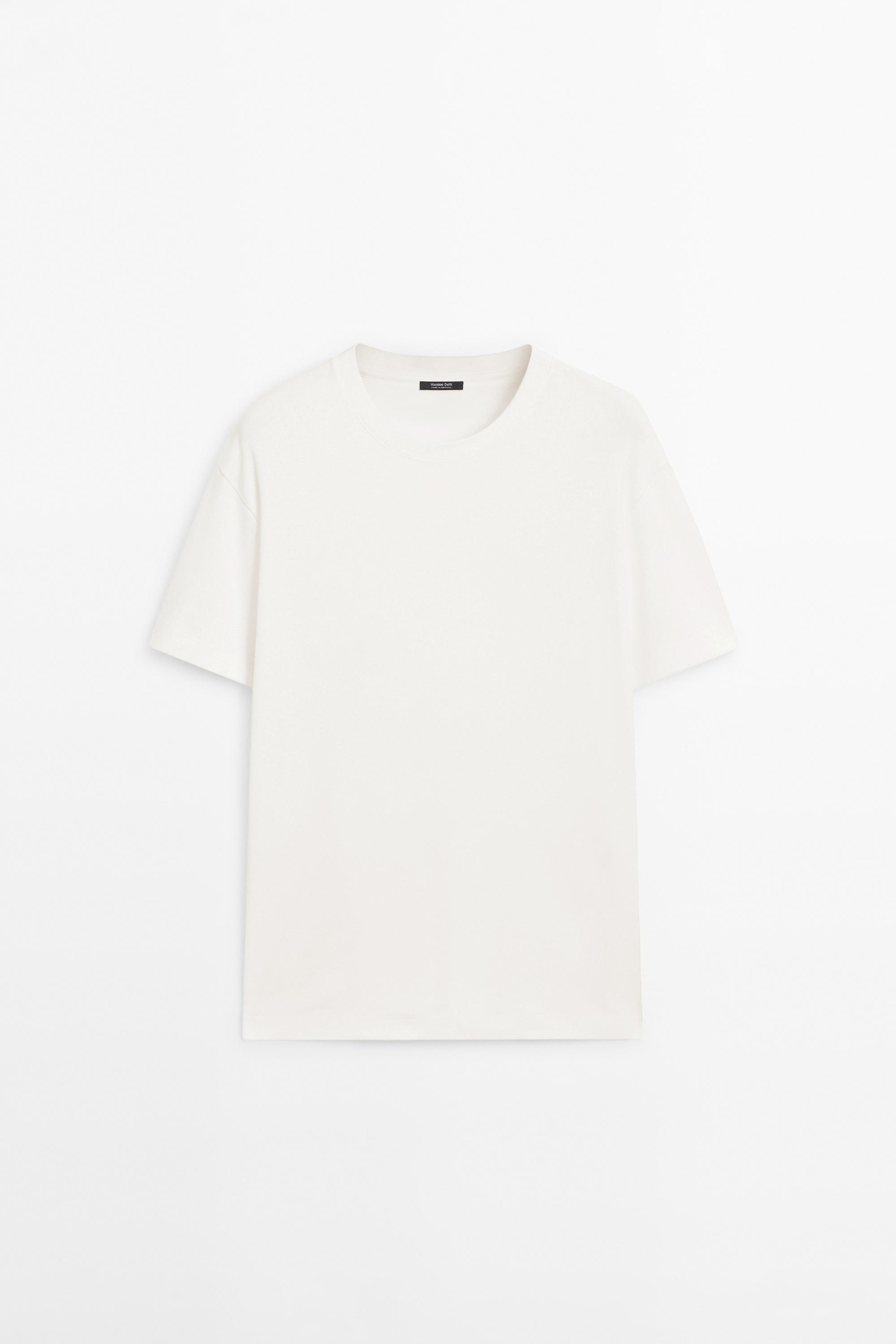 100% cotton short sleeve T-shirt — CREAM
