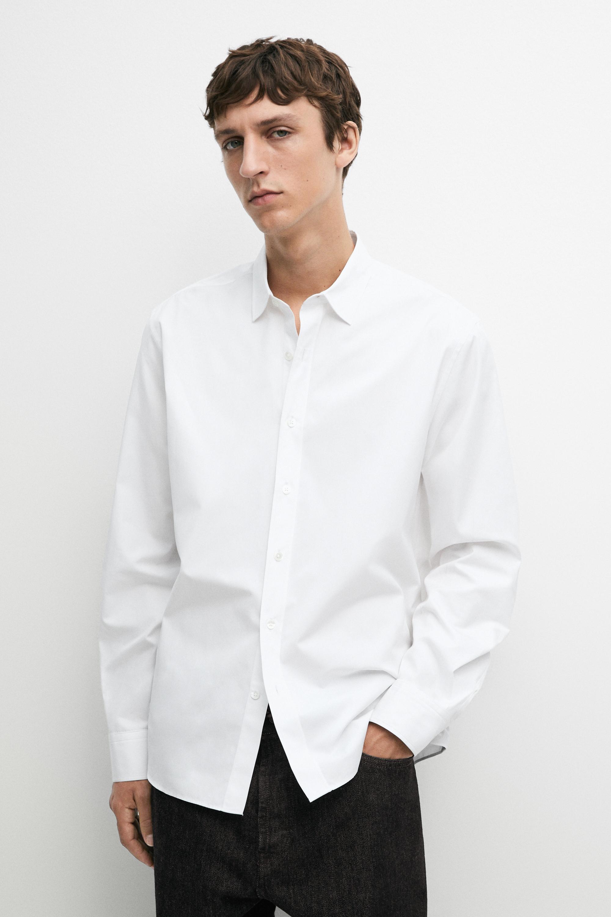 Camisa popelín regular fit 100% algodón