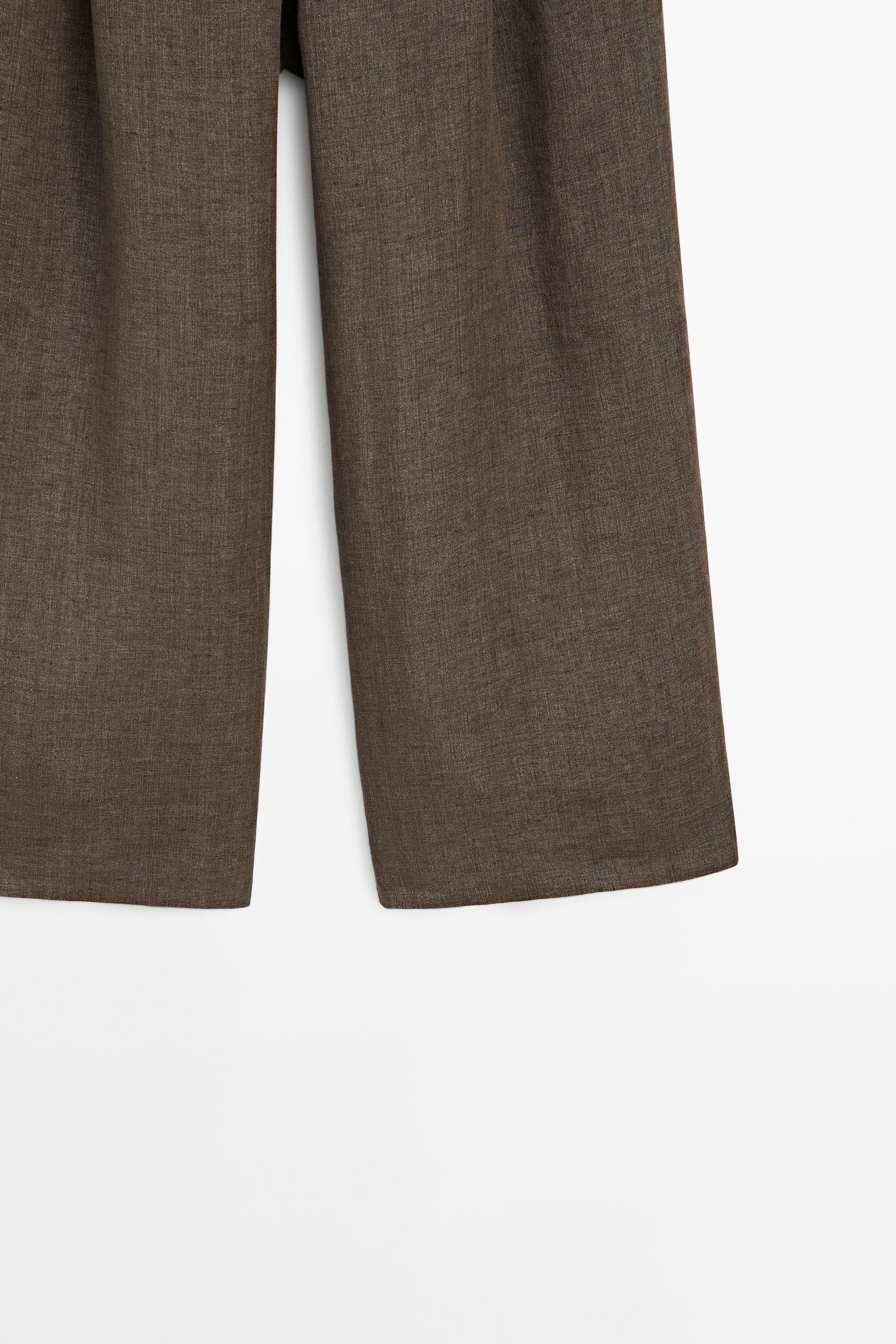 Linen melange darted trousers — CAREY