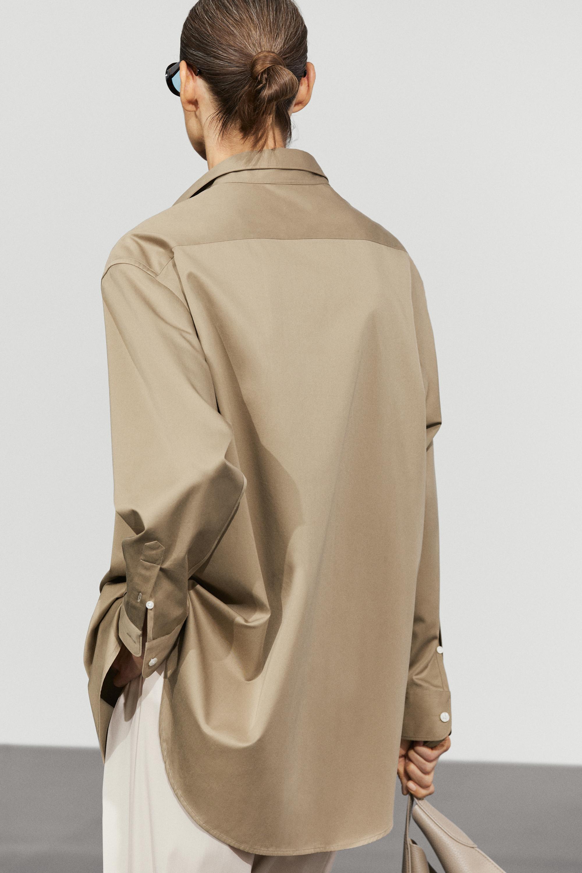 100% cotton poplin shirt — GREENISH