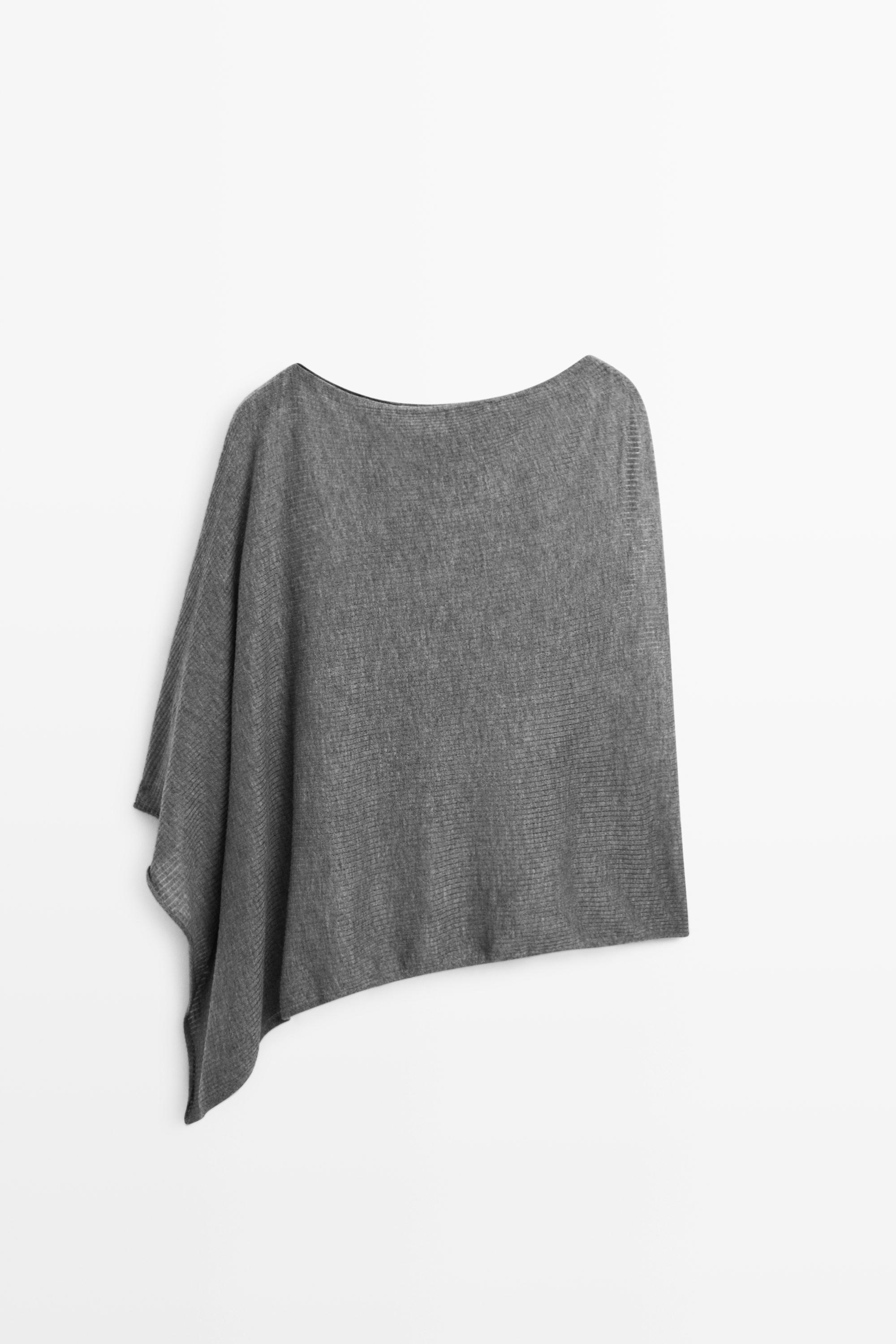 Fine knit cape — GREY