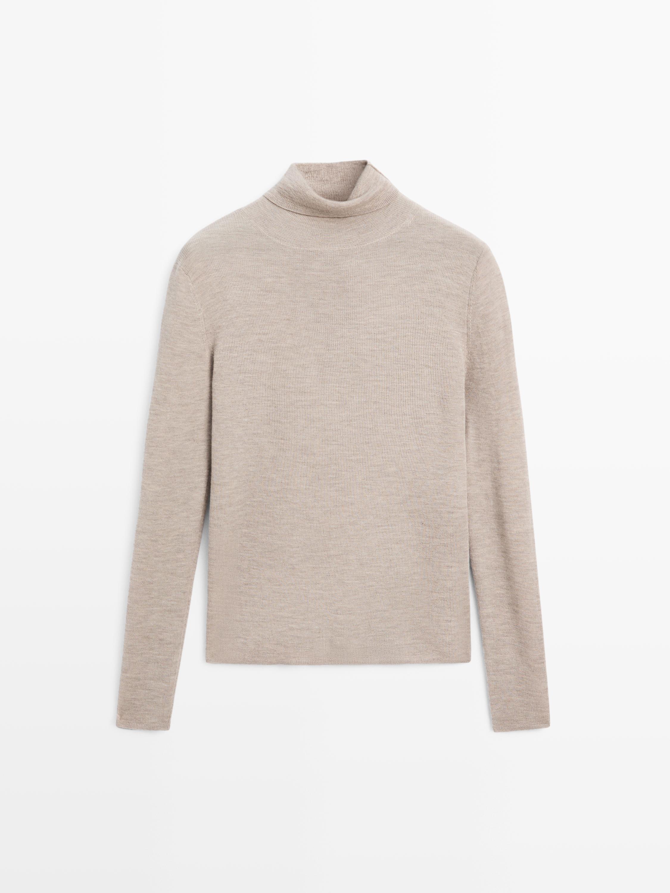 Knit 100% cashmere high neck sweater - LIMITED