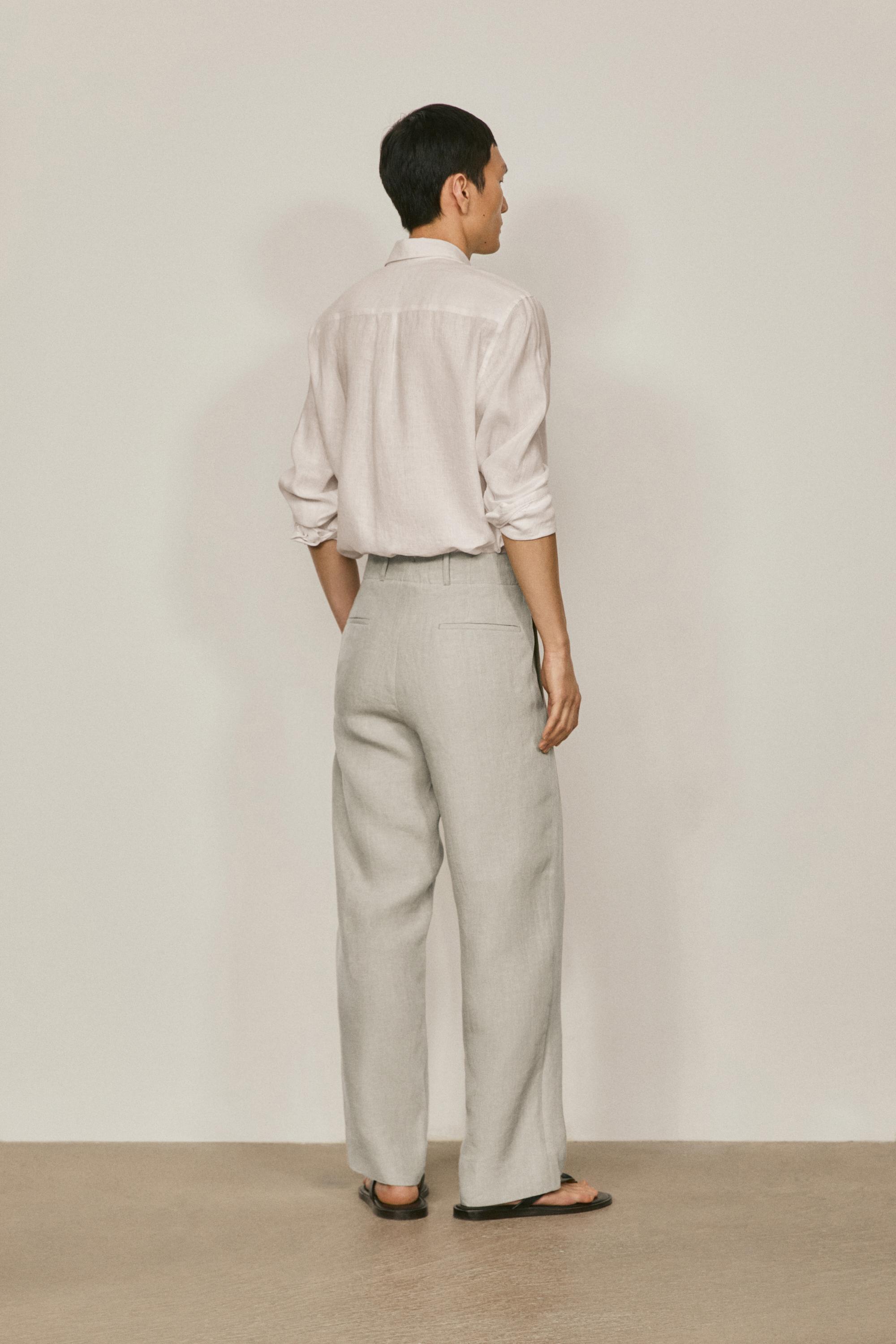 100% linen trousers - Limited Edition — KHAKI