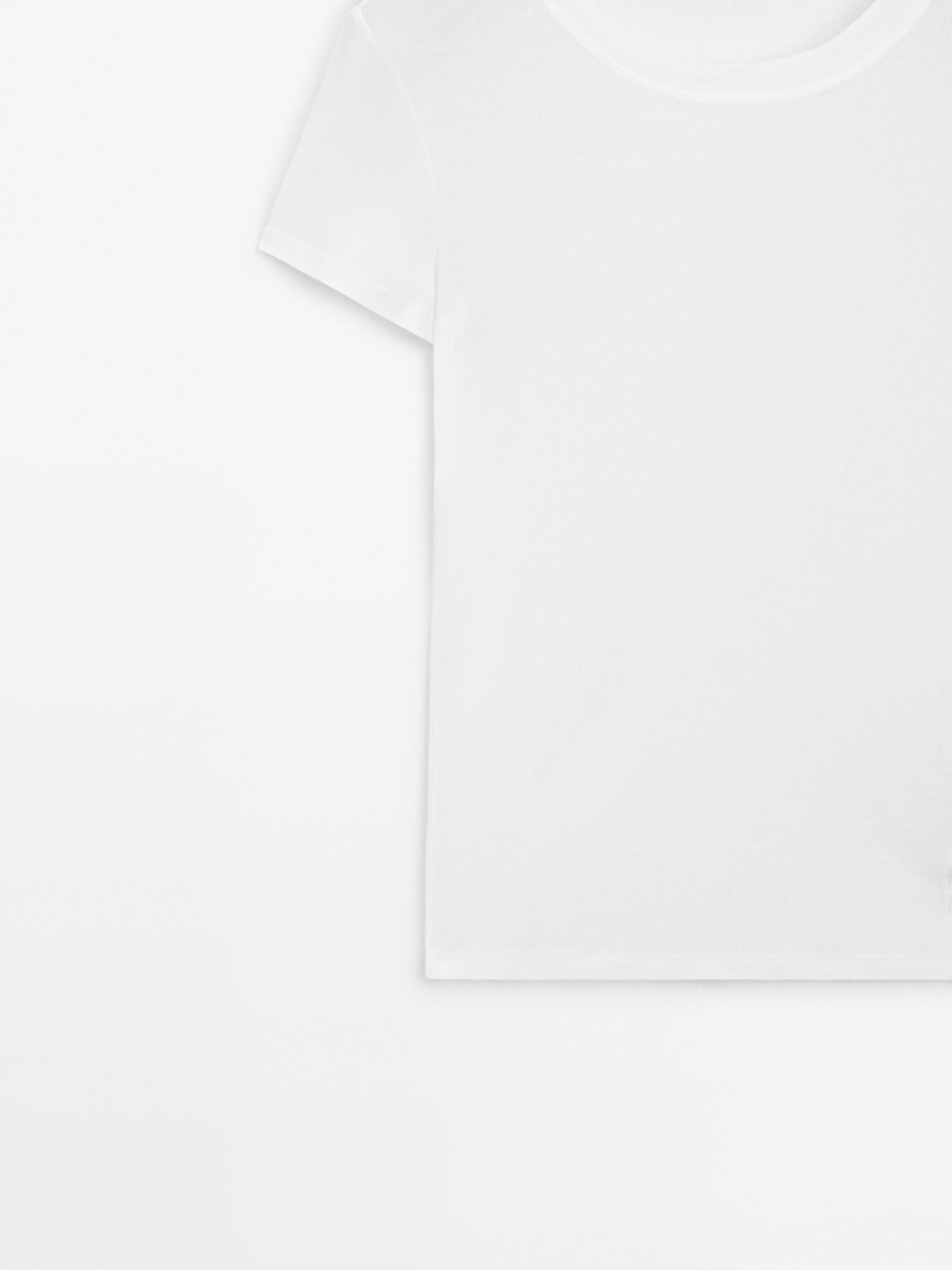 Textured crepe-effect cotton T-shirt