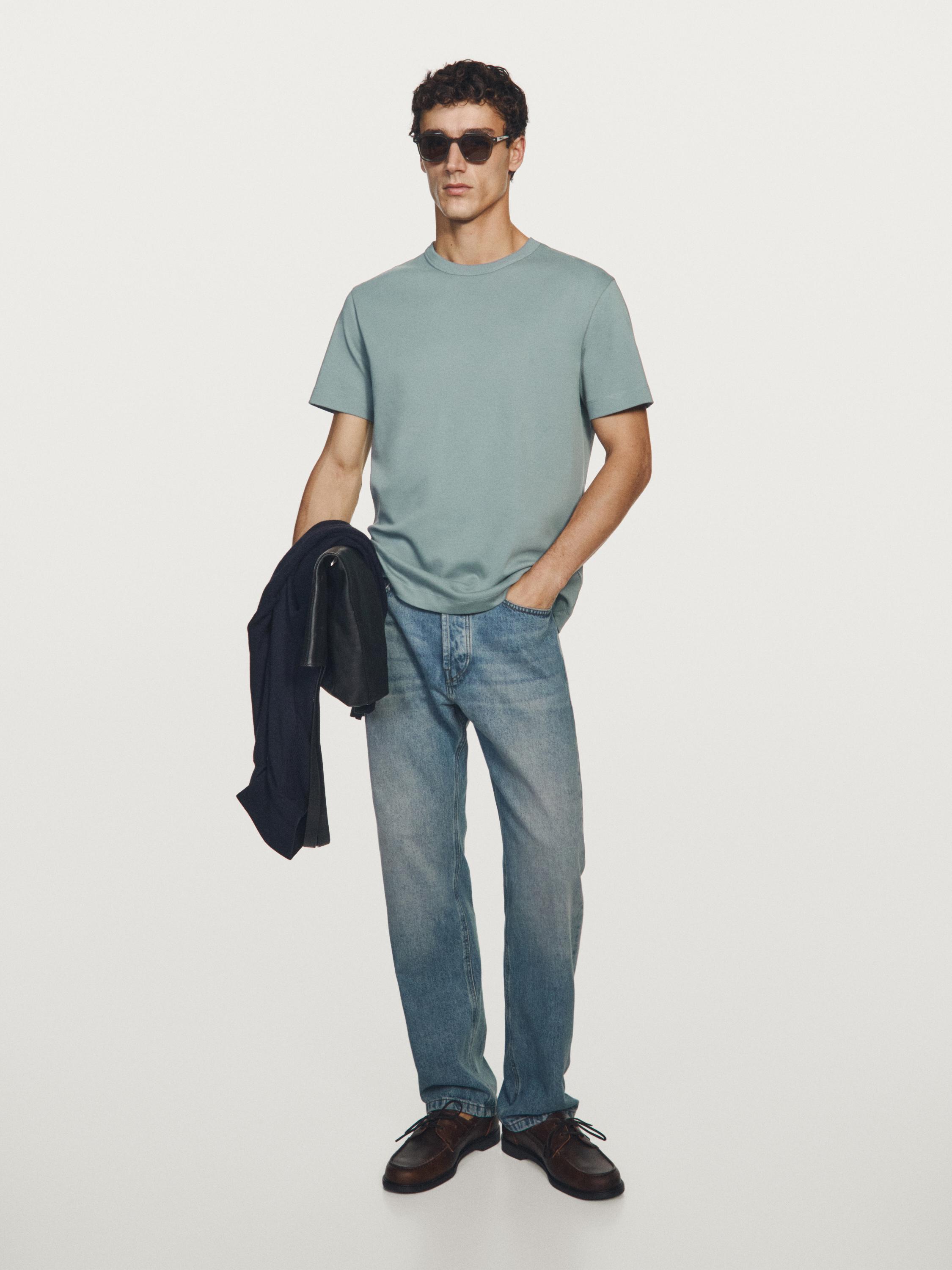 100% cotton short-sleeve T-shirt — BLUISH GREY