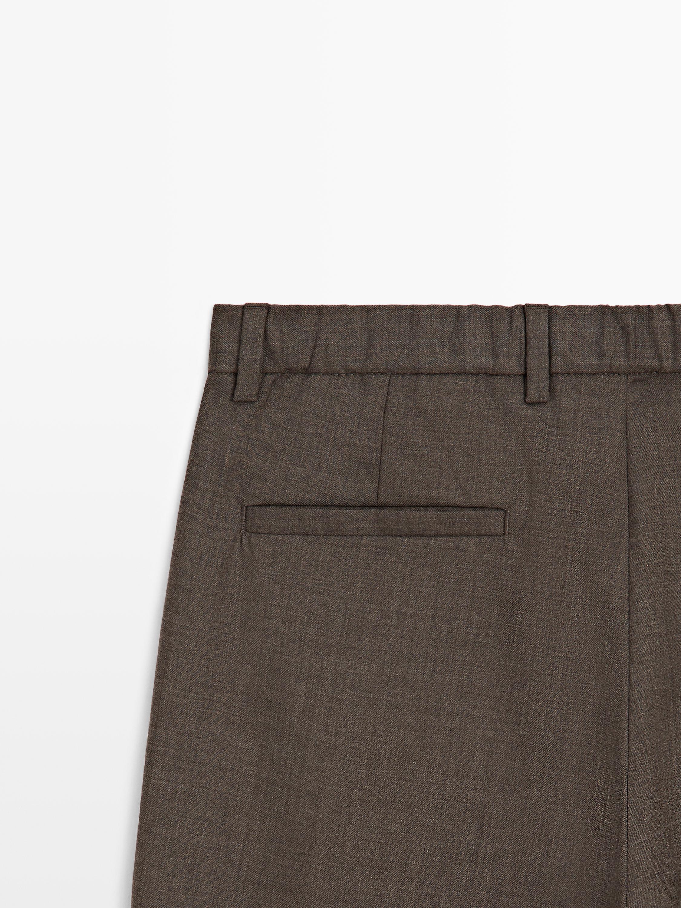 Darted wool trousers — BROWN