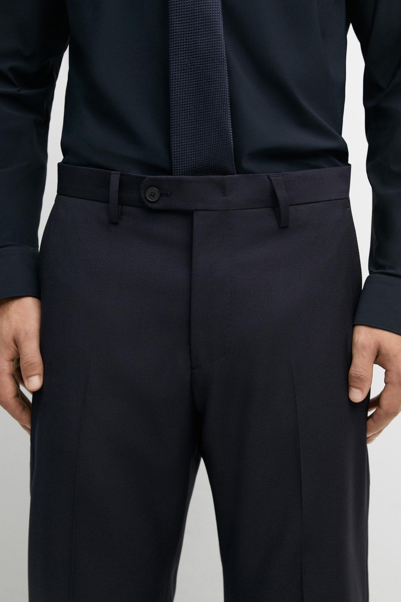 Textured suit pants — NAVY BLUE