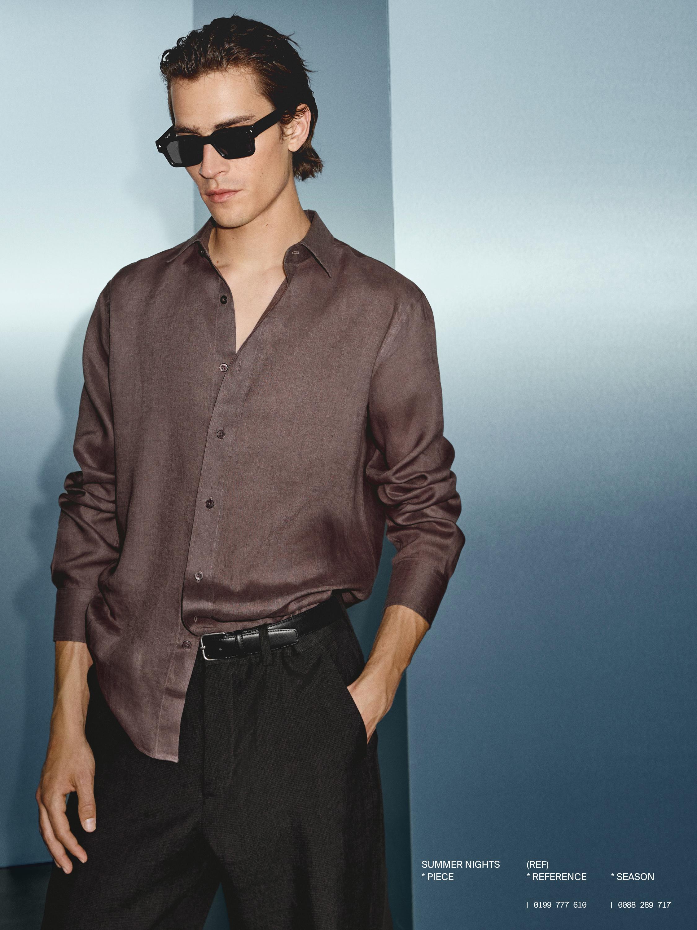 Slim fit shirt 100% linen