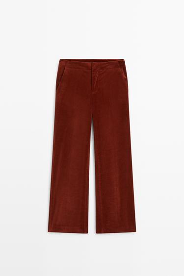Palazzo corduroy pants — REDDISH 2