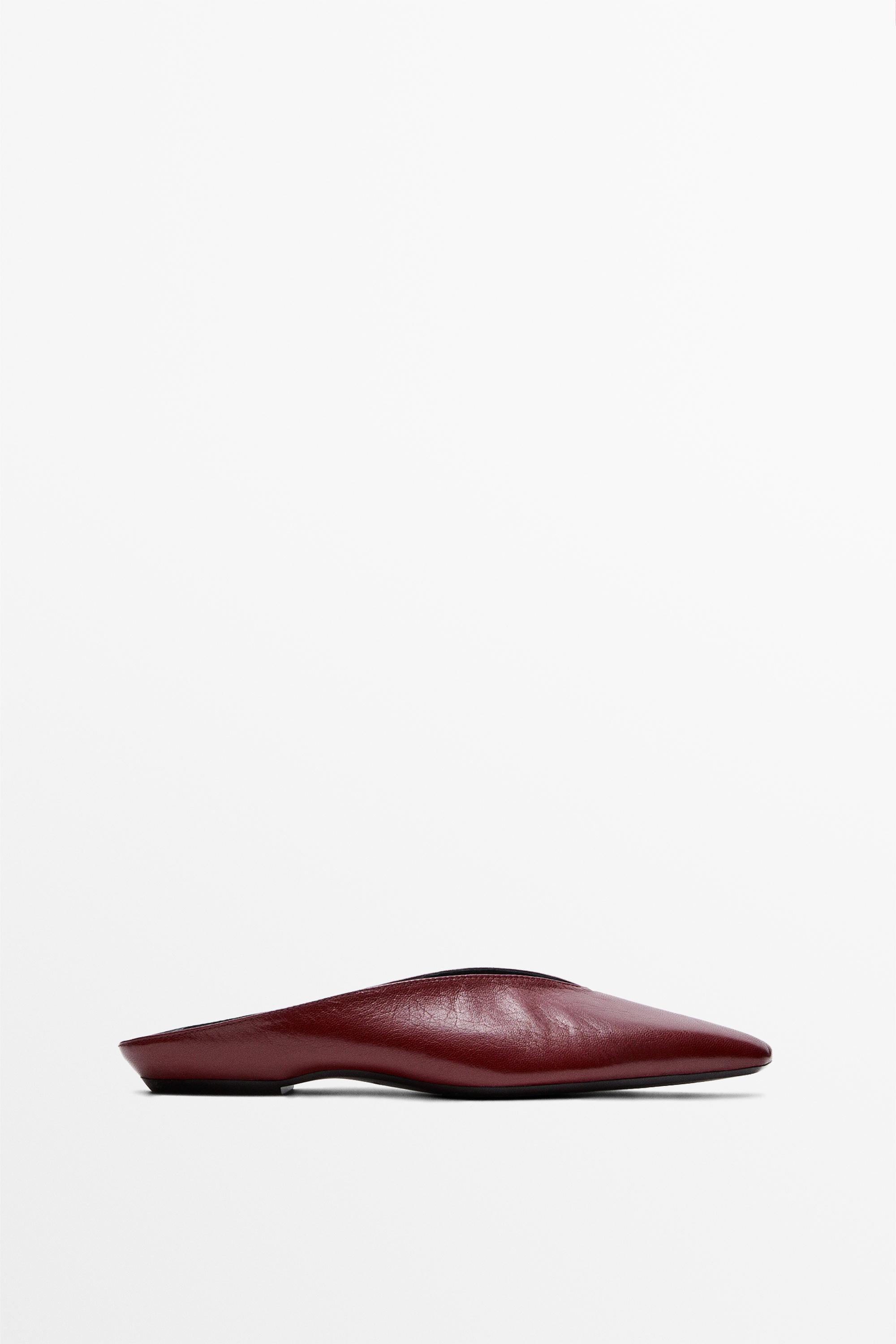 Soft leather mules — BURGUNDY