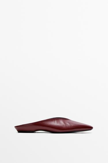 Soft leather mules — BURGUNDY 3