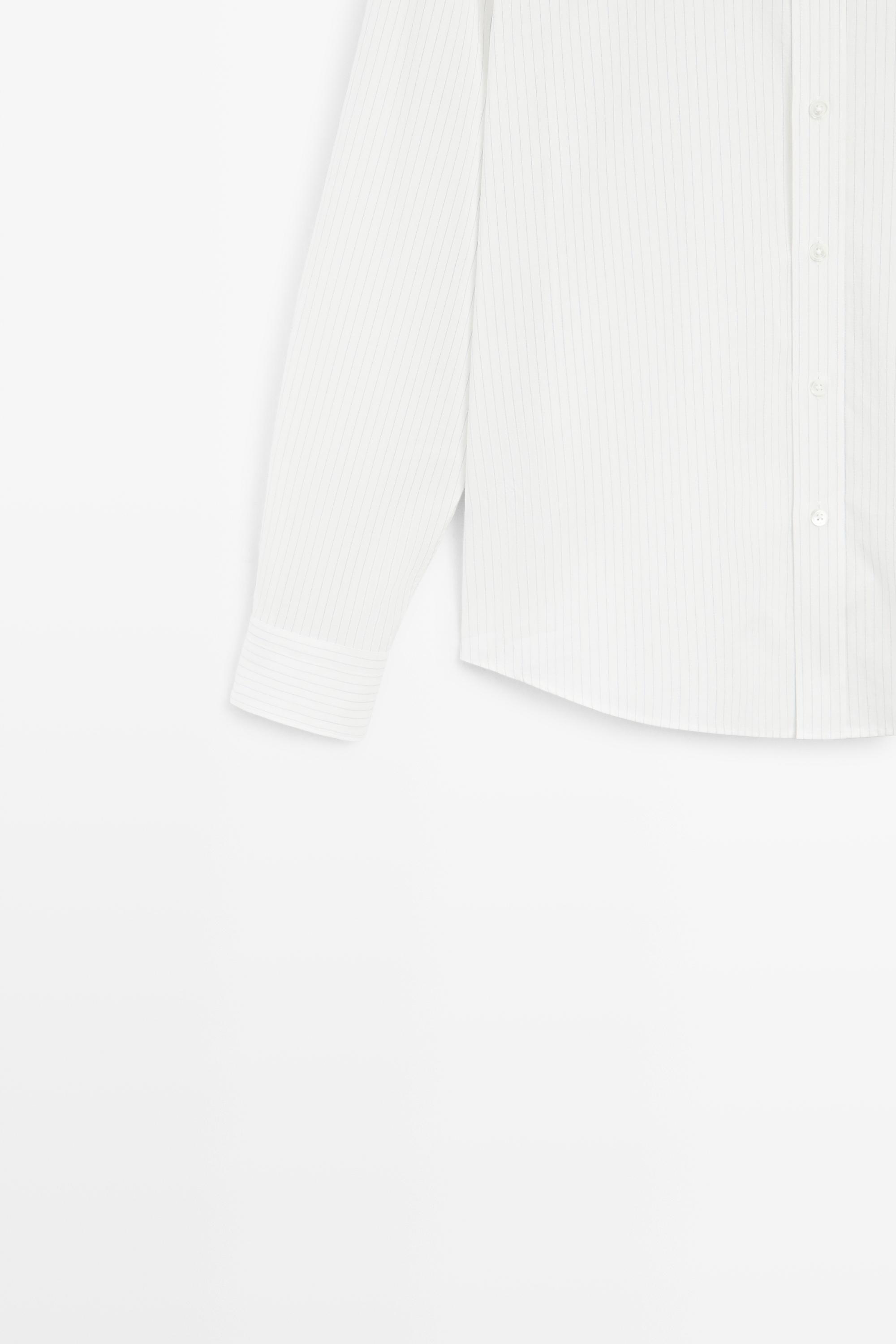 100% cotton striped shirt — WHITE