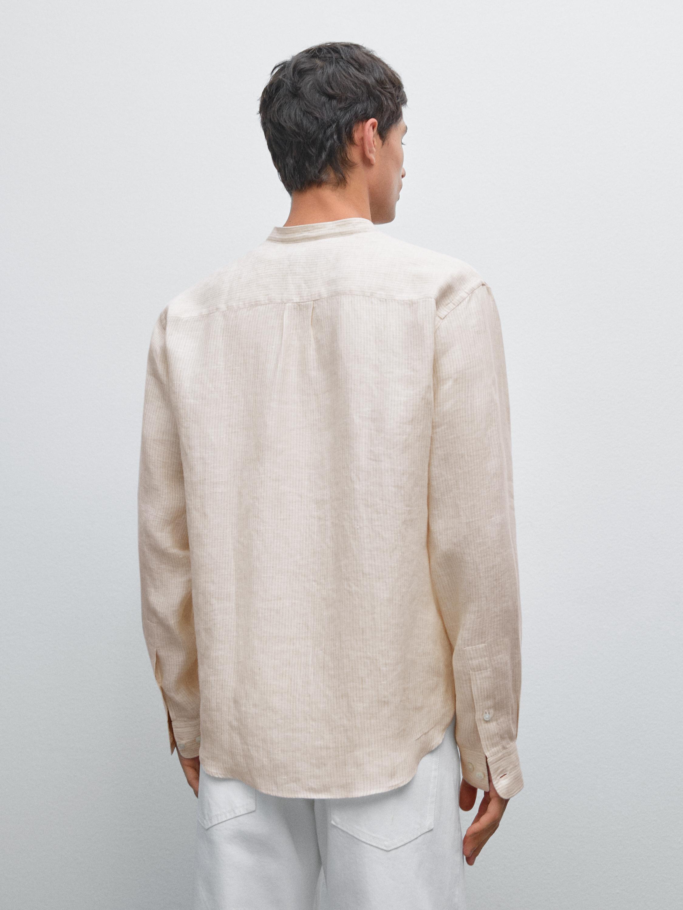 Chemise regular à col mao