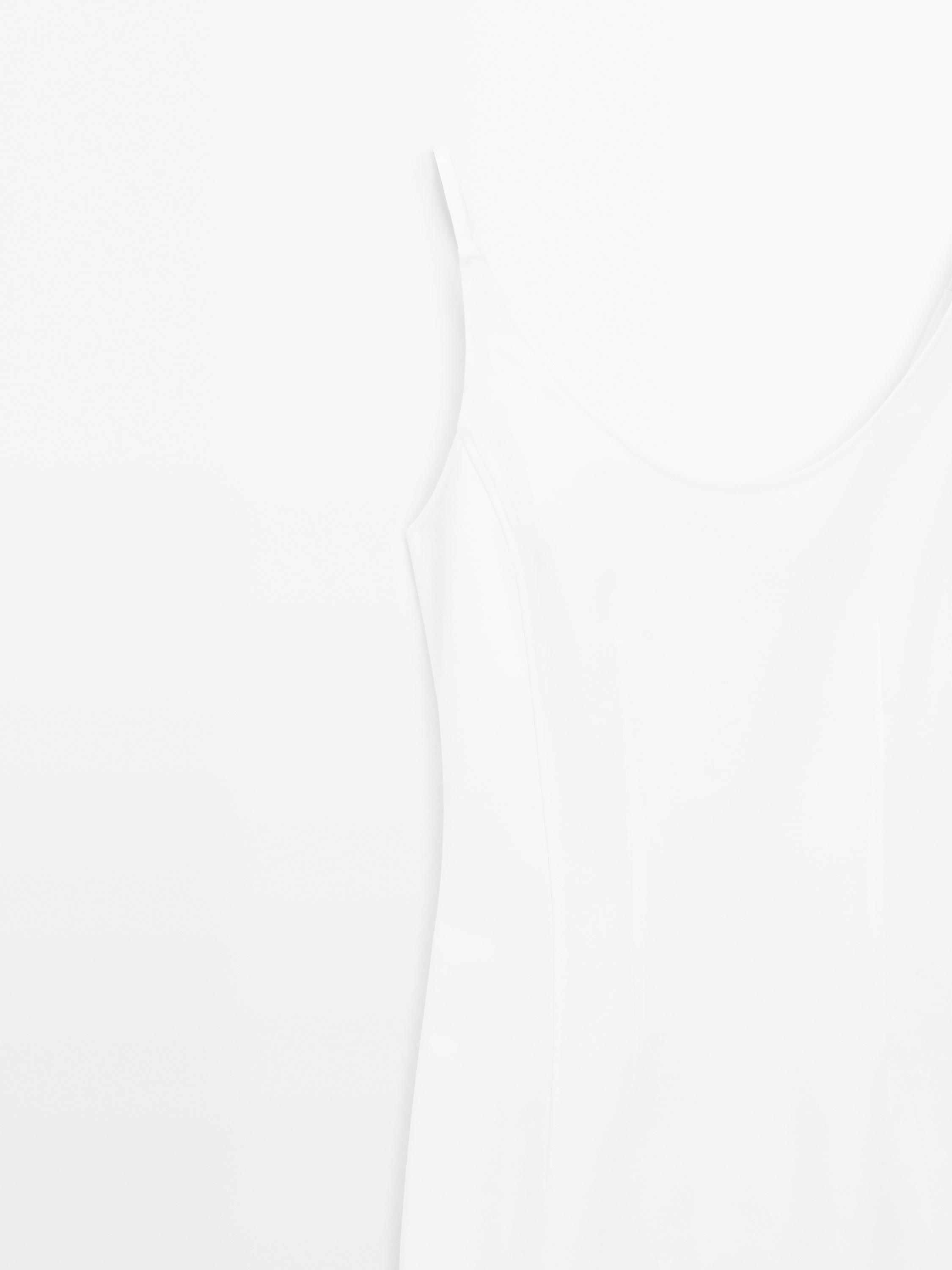 Cotton blend strappy midi dress