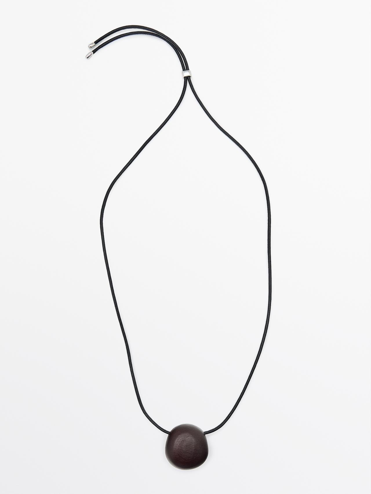 Massimo Dutti - Dames - Hanger Met Houten Bal - Zwart - 01