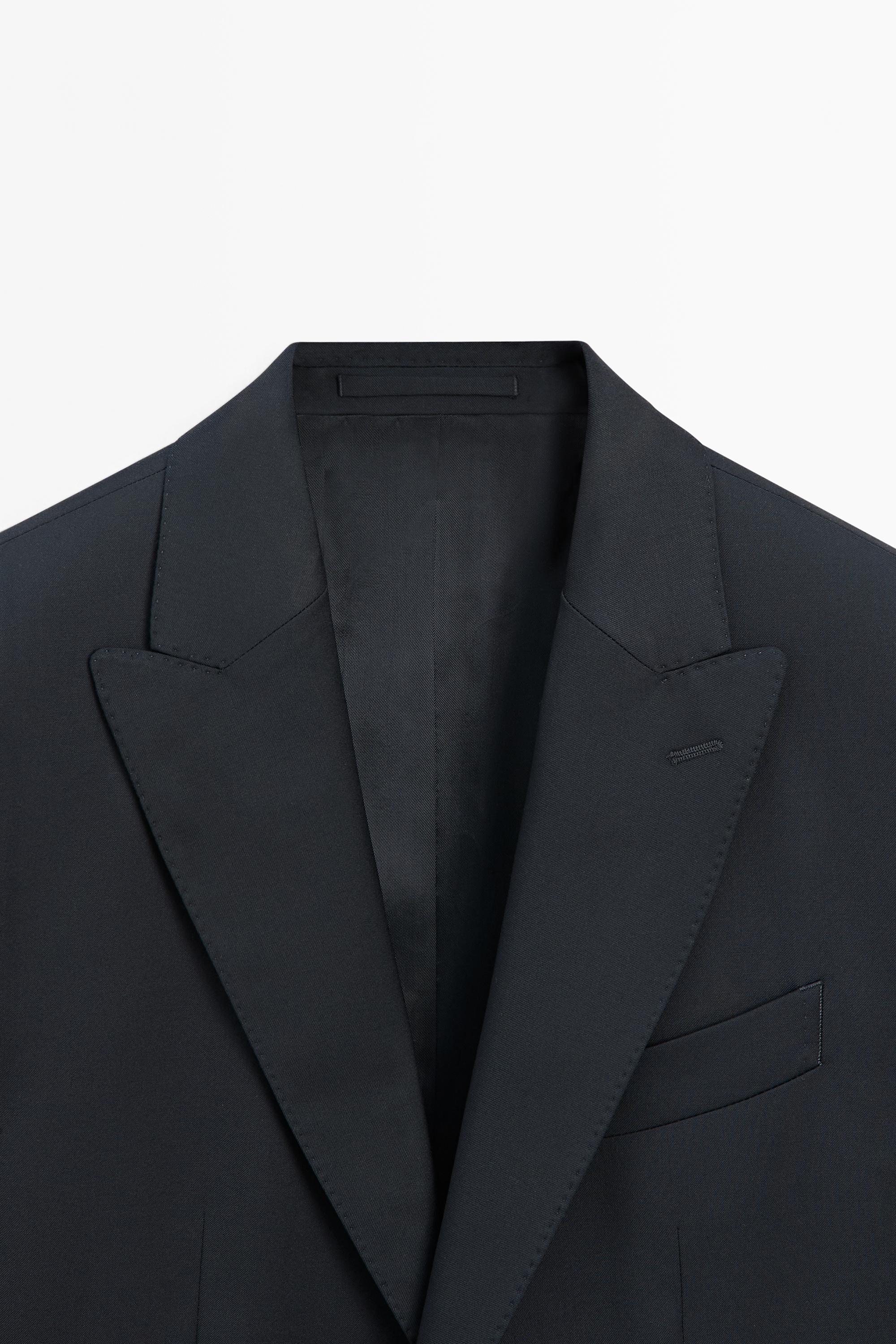 100% cool wool suit blazer — NAVY BLUE