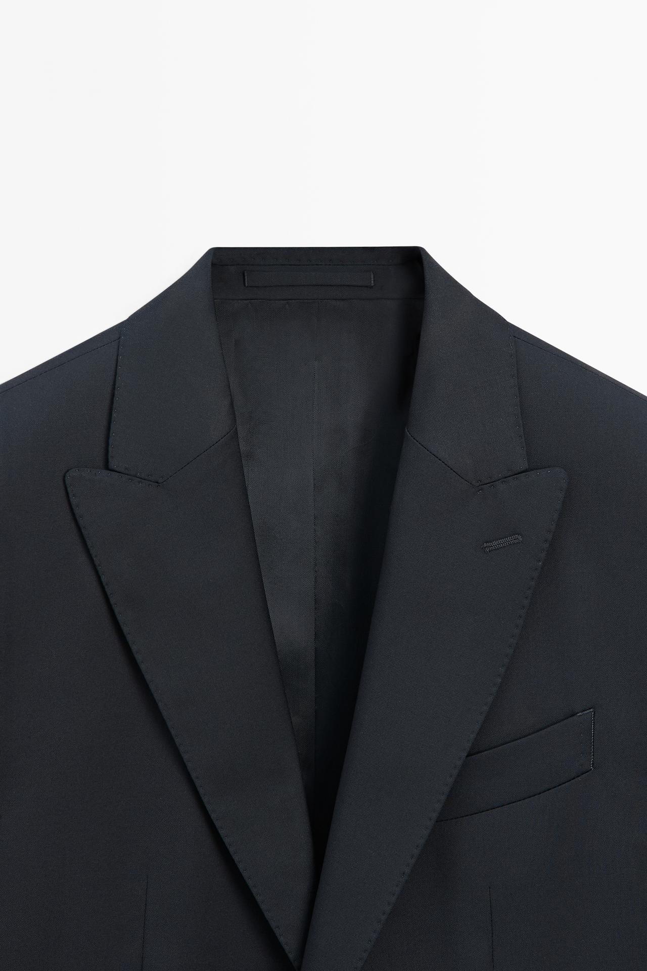 100% cool wool suit blazer — NAVY BLUE