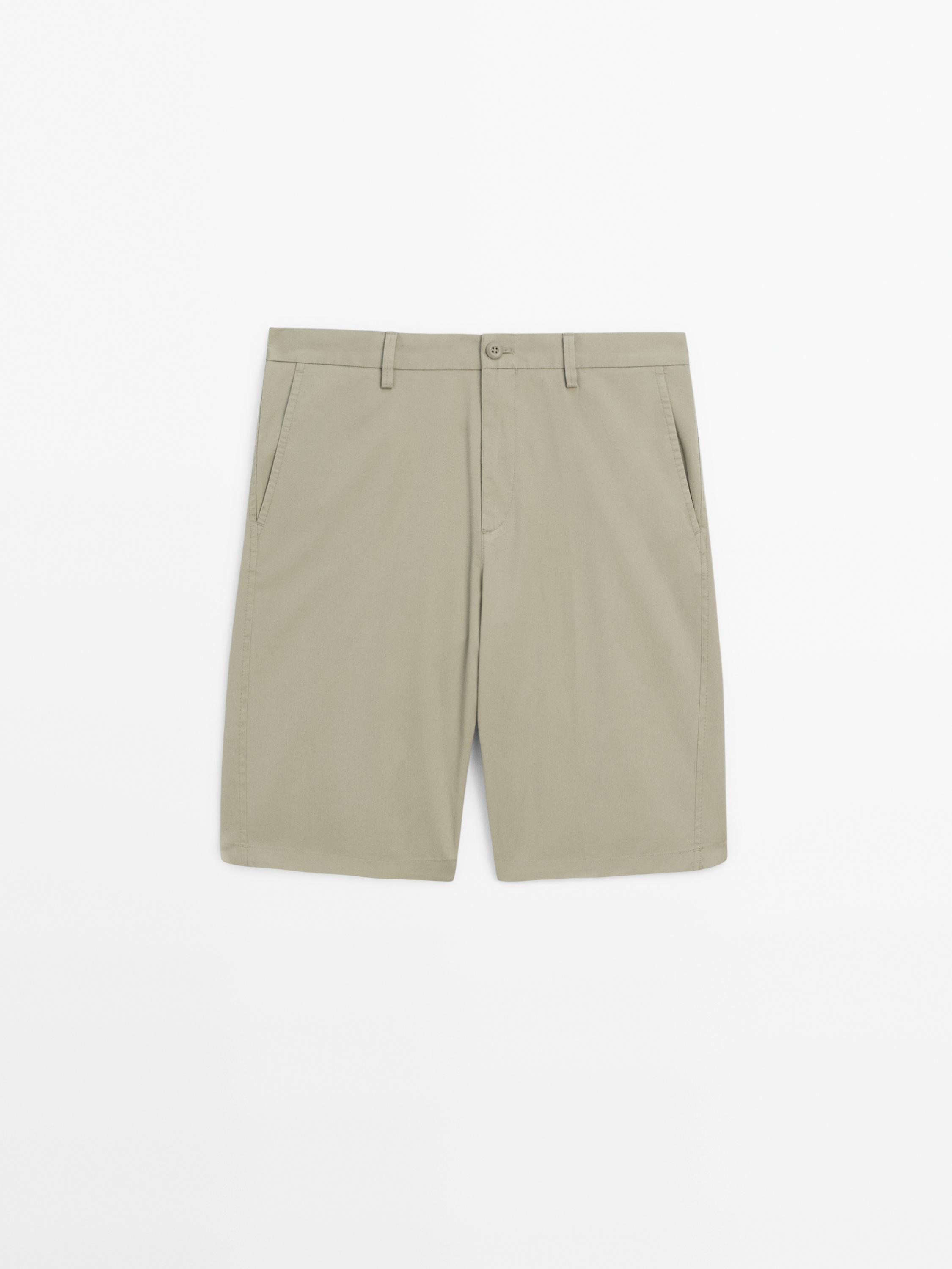 Cotton poplin Bermuda shorts