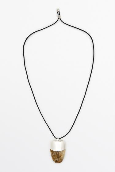 Marbled pendant necklace — Caramel 1