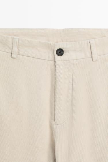 Slim fit corduroy pants — BEIGE 4