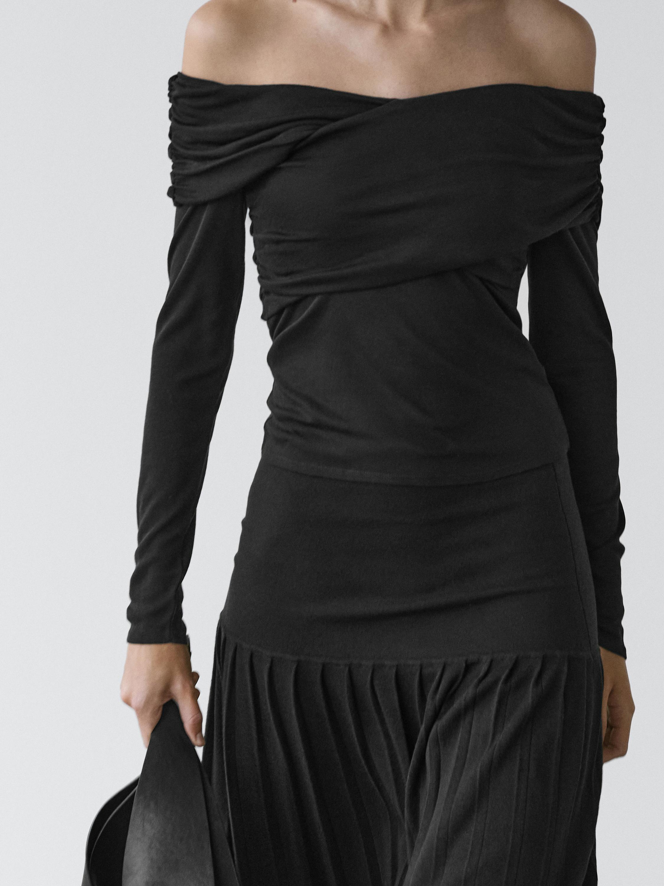 Top ombros descubertos lyocell e la