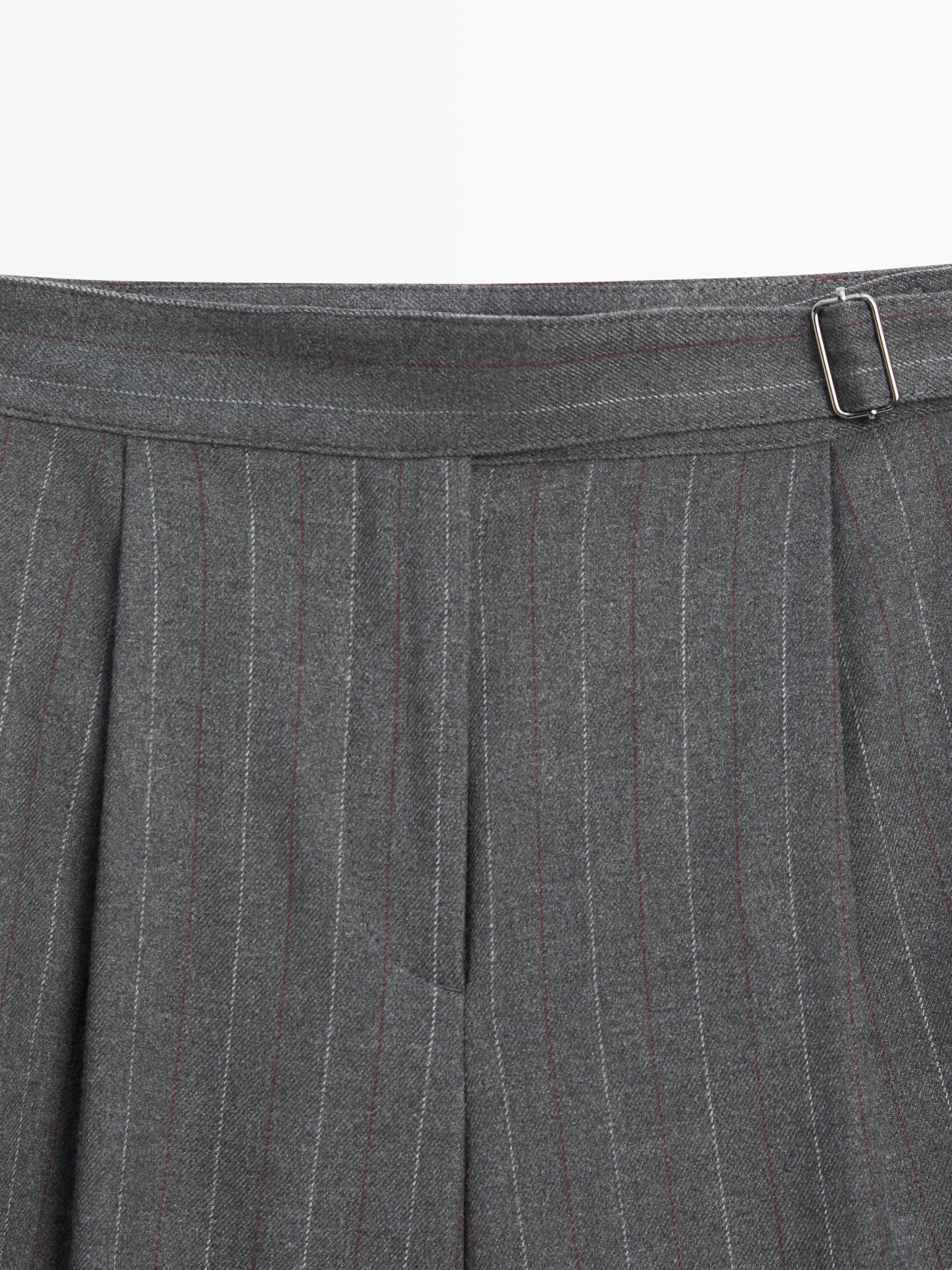 Darted pinstripe trousers — CHARCOAL