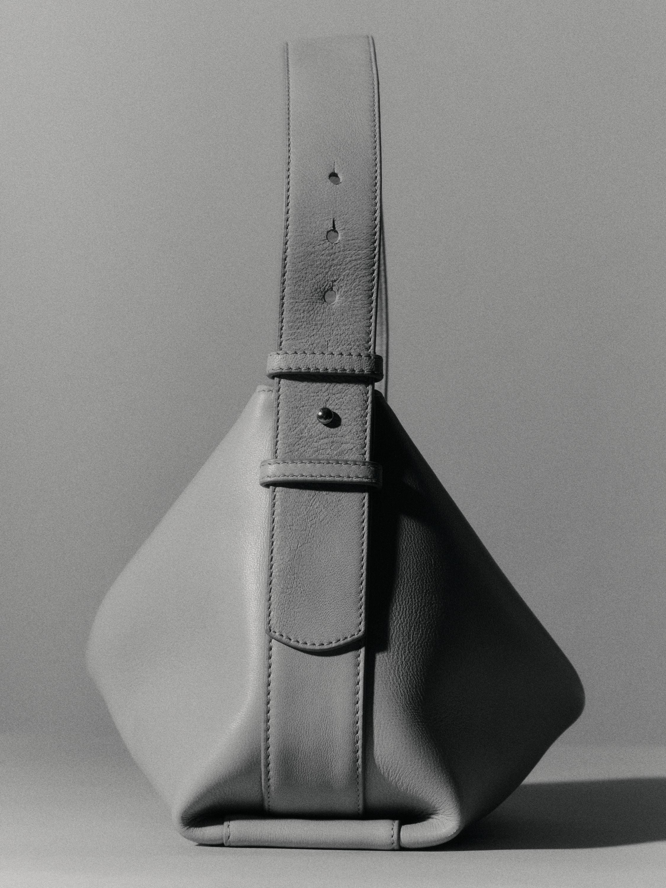Small nappa leather shoulder bag — SAND