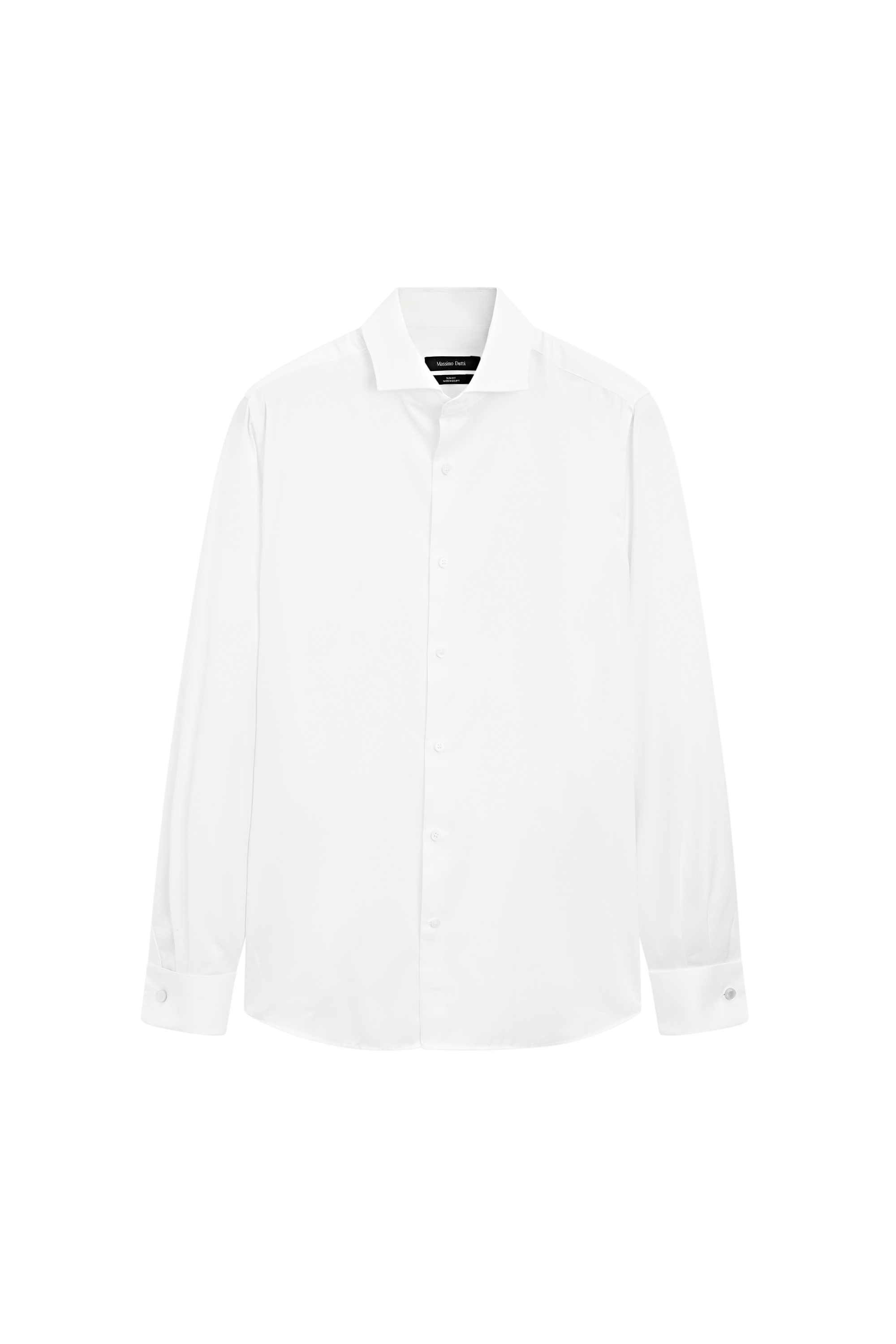 Massimo Dutti Çift manşetli slim fit pamuklu gömlek görsel 3