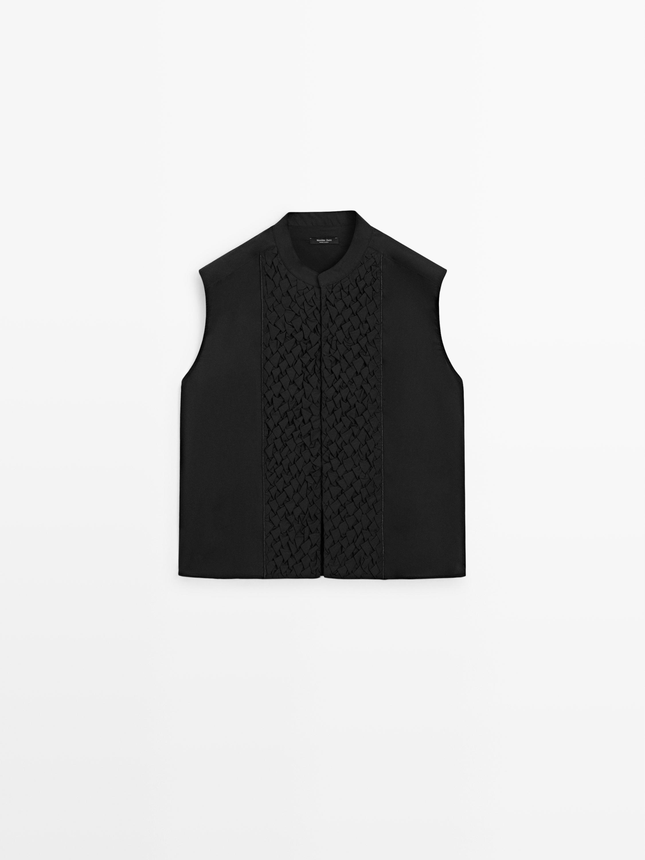 Cotton waistcoat with chest detail
