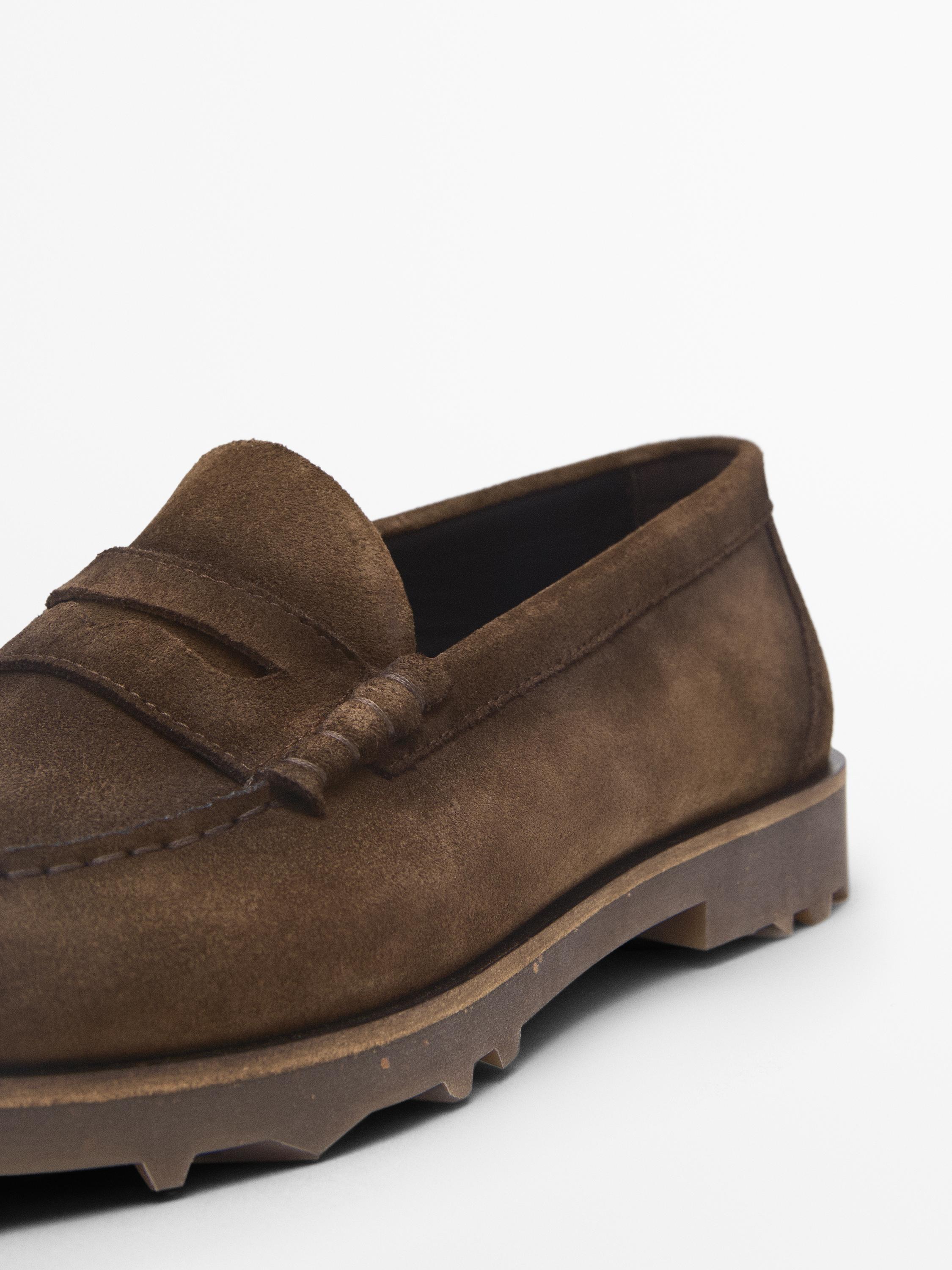 Split leather loafers