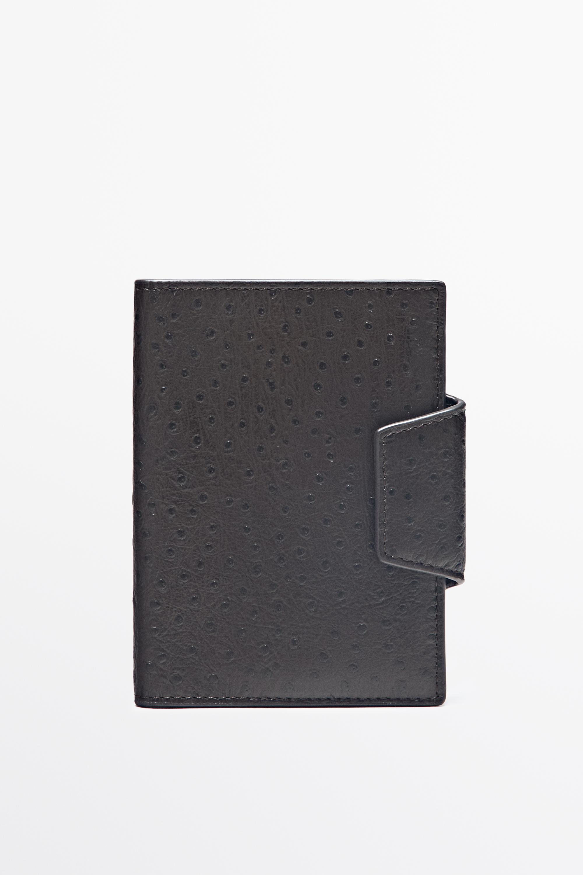Textured leather passport holder