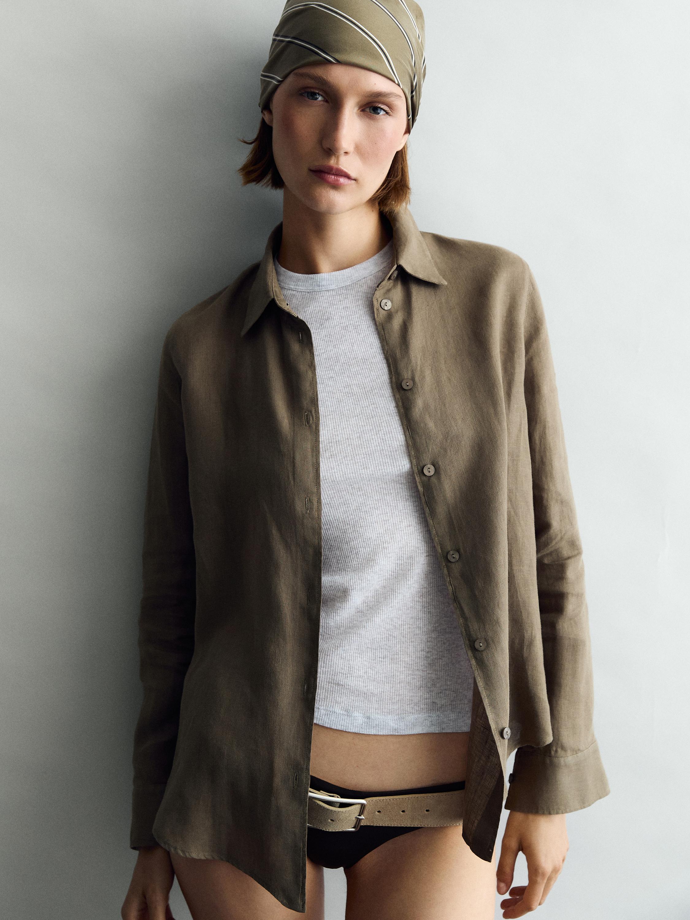 Flowing 100% linen shirt