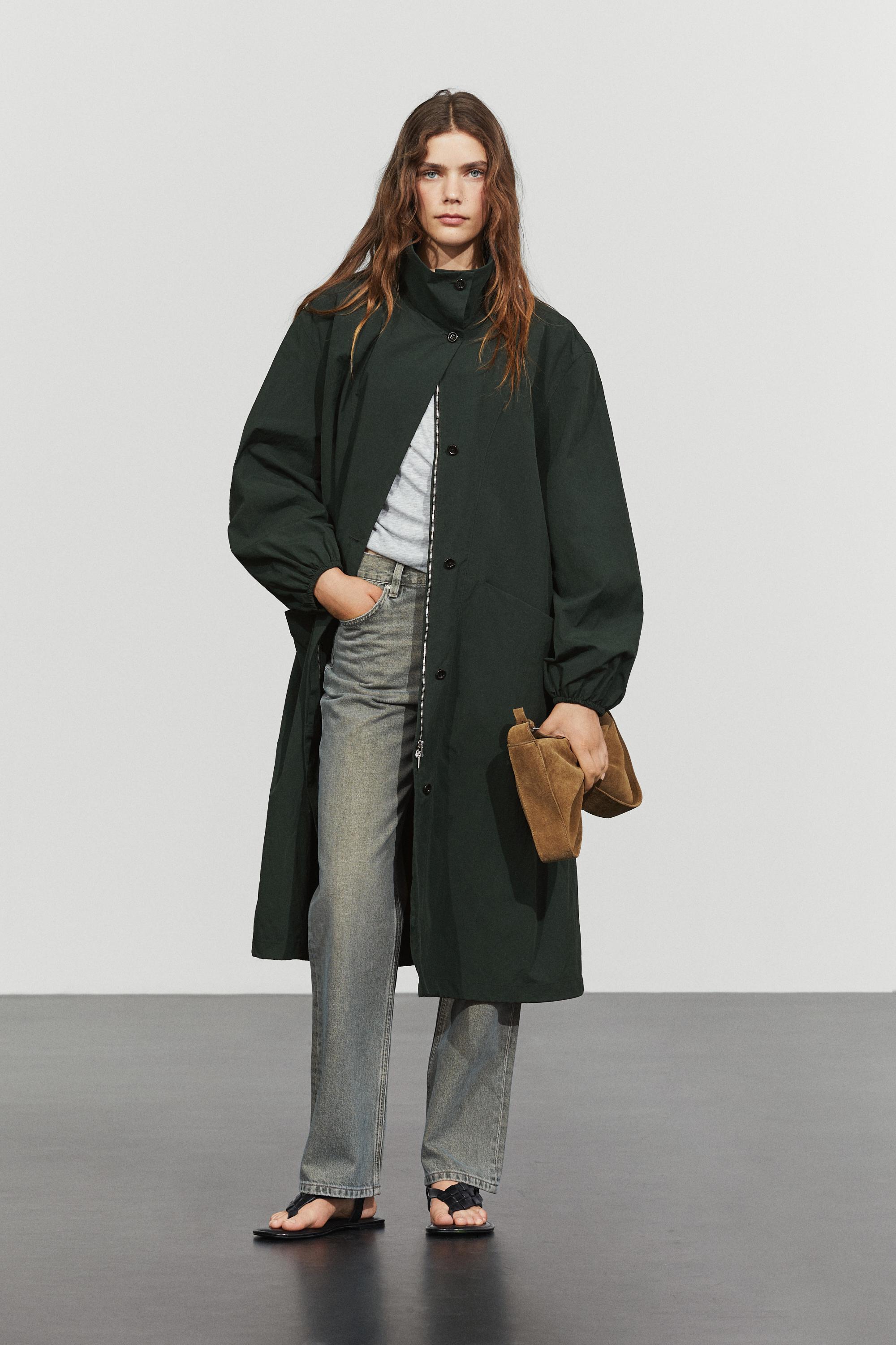 Long technical parka — PETROL BLUE