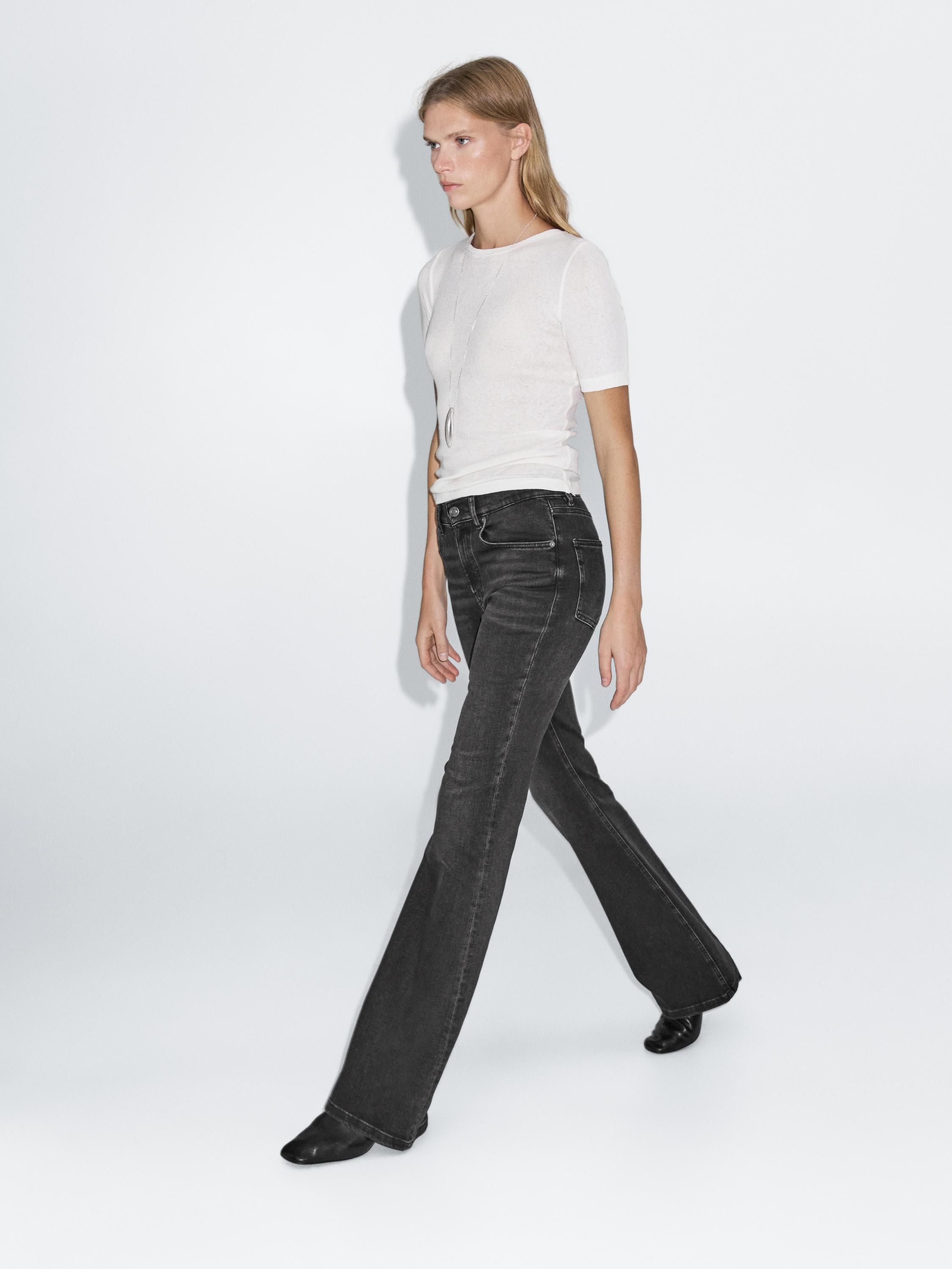 Džíny skinny flare fit s vysokým pasem