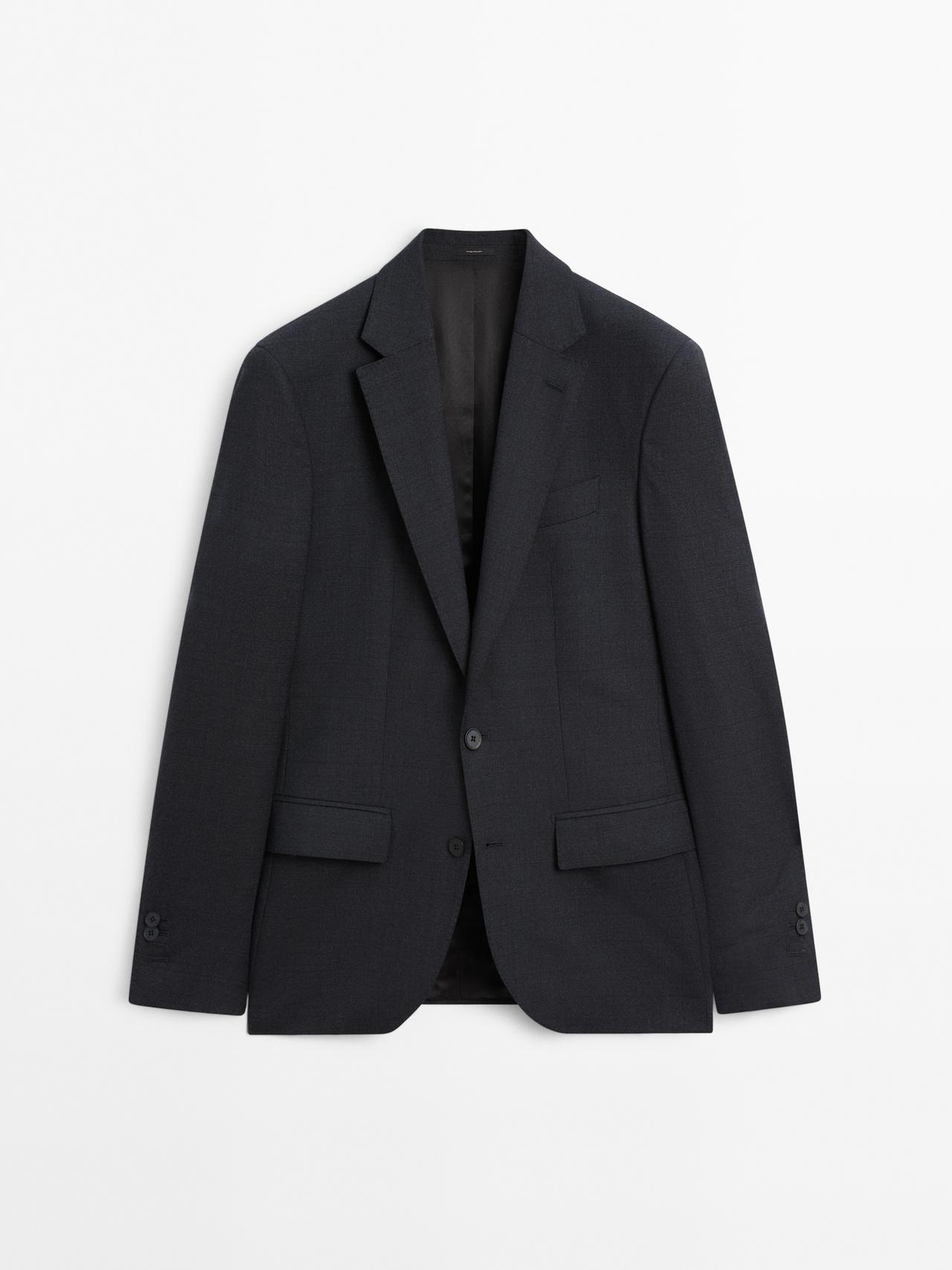 Massimo Dutti - Heren - 100% Wollen Kostuumblazer - Marineblauw - 52