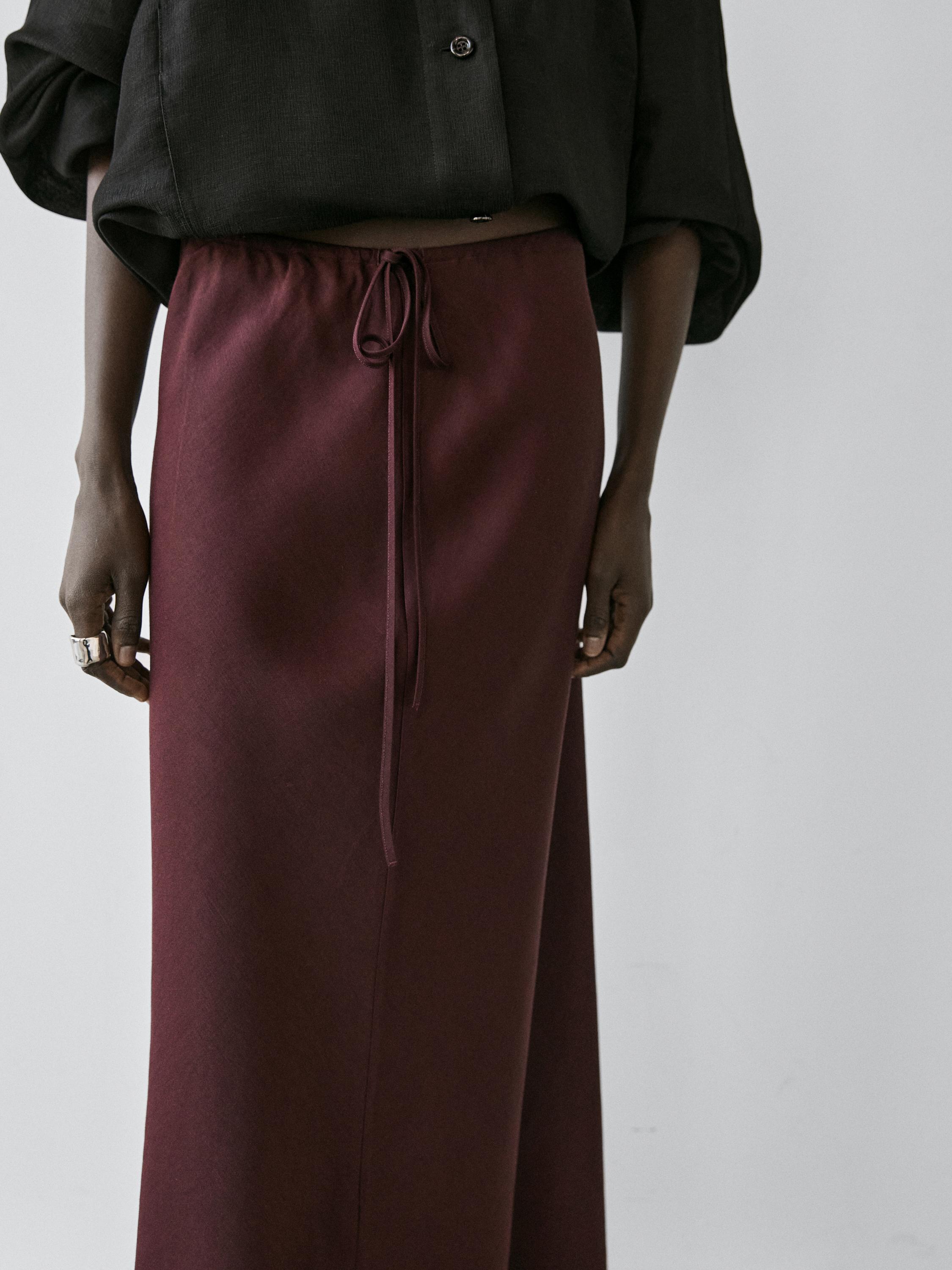 Pareo midi skirt — MAROON