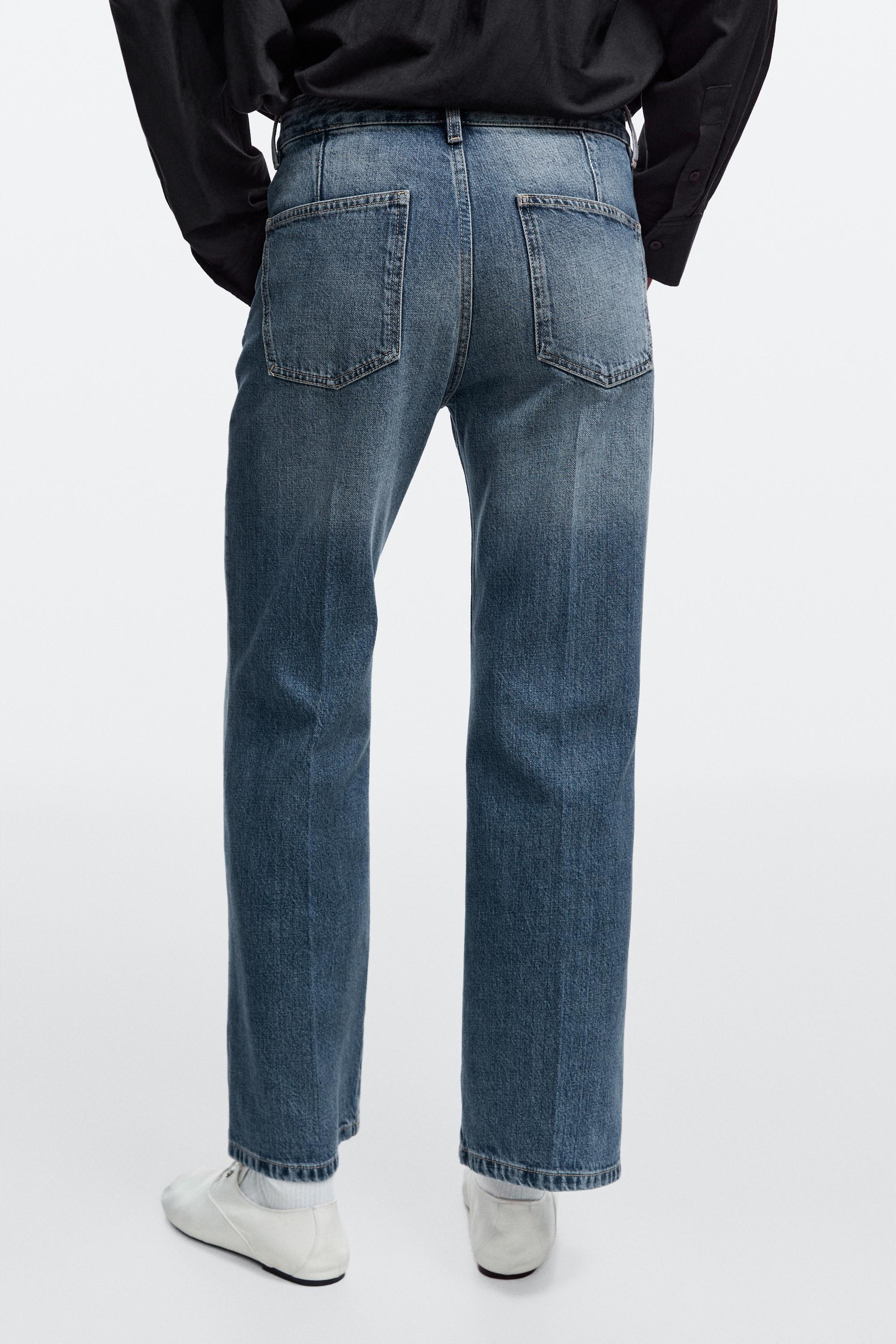 Mid-waist cropped flare fit jeans — MEDIUM BLUE