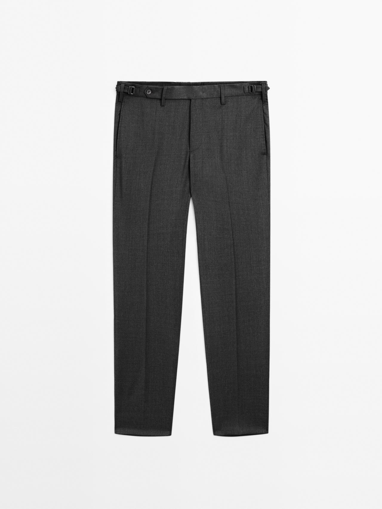 Massimo Dutti - Herre - Smarte Bukser I Uldblanding - Grå - 40