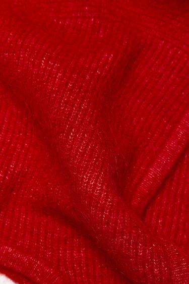 Alpaca blend knit beanie — RED 3