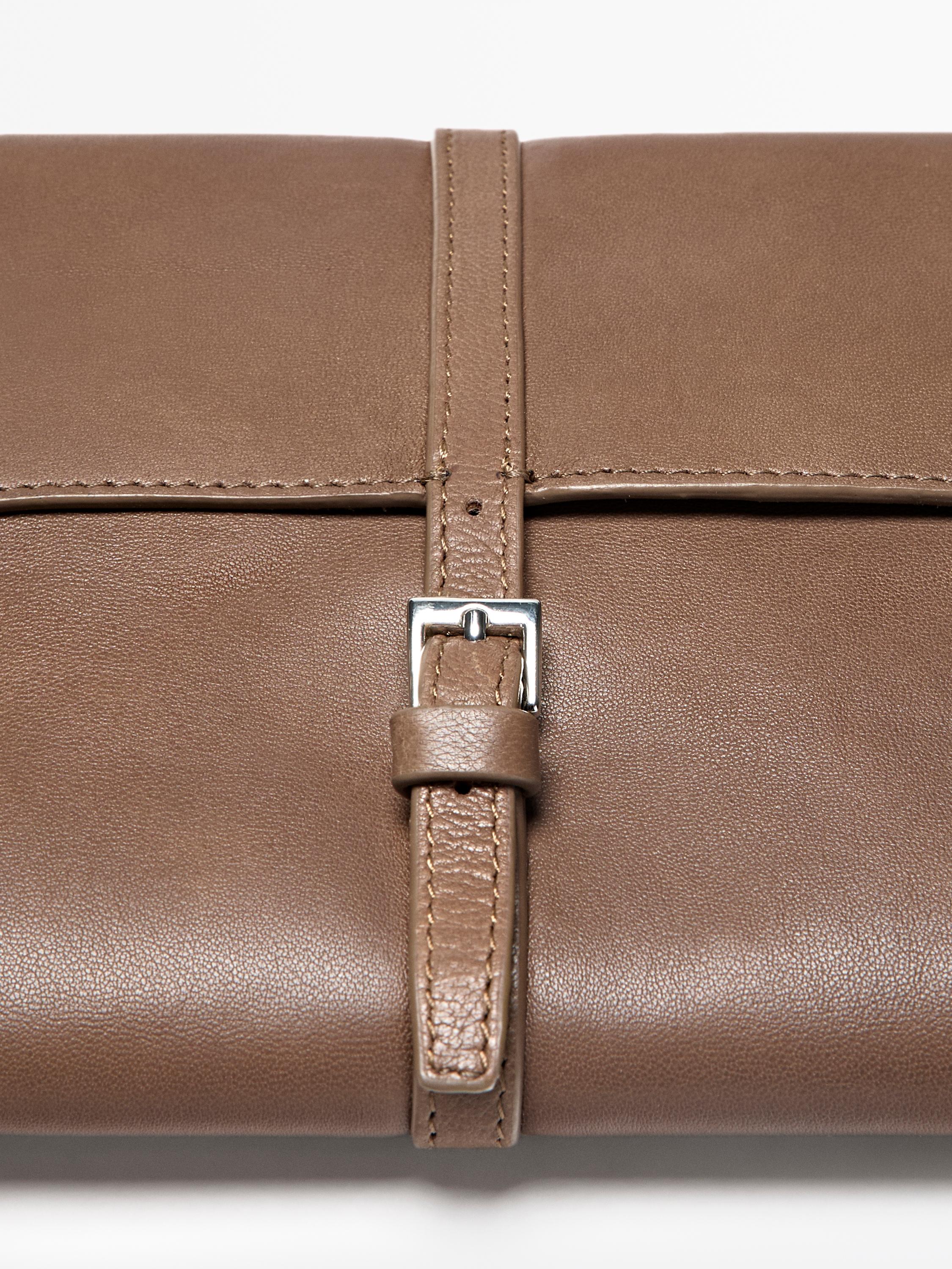 Nappa leather tech accessory case — MOLE BROWN (alternate view)