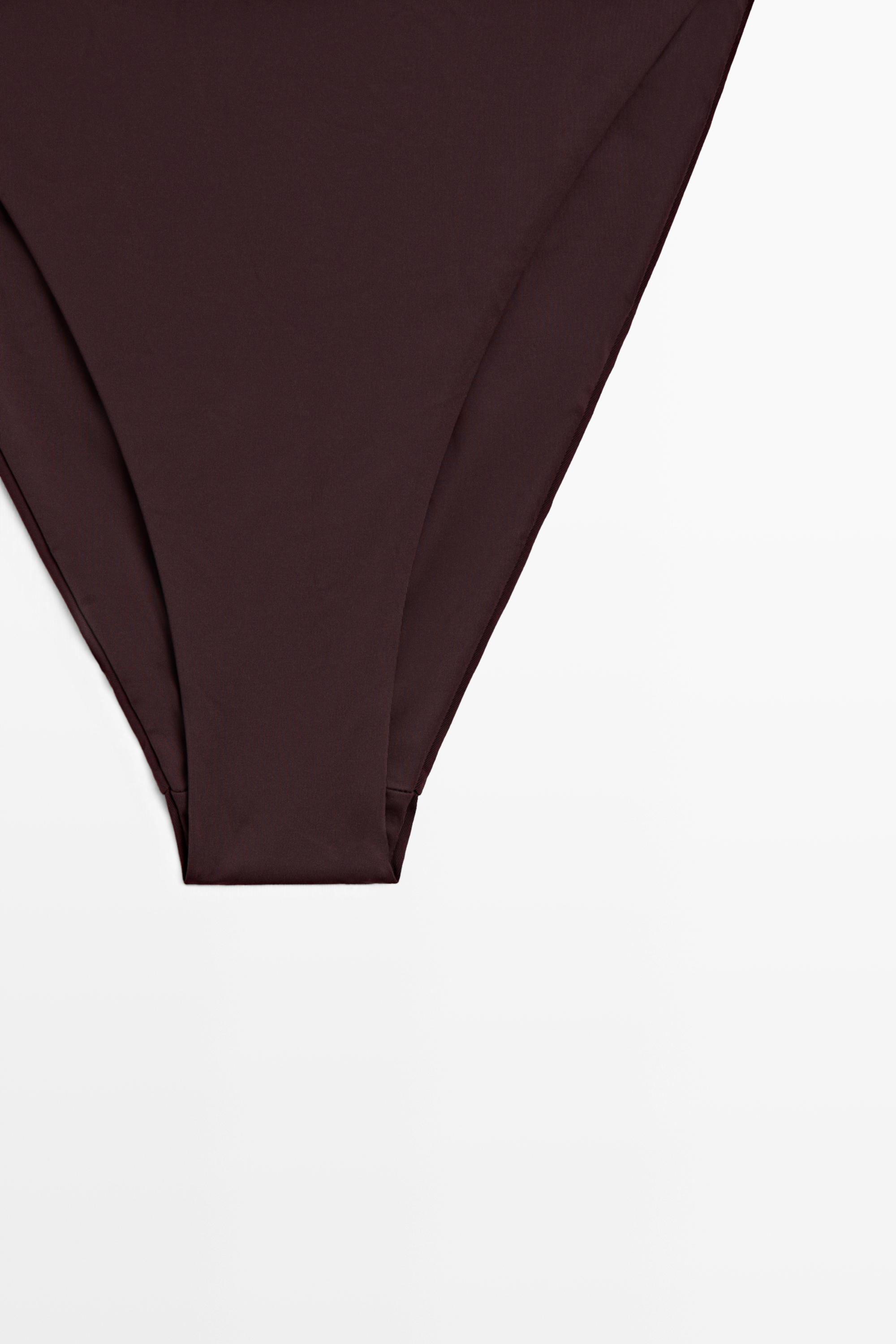 Contrast tie-side bikini bottoms — PALE PINK