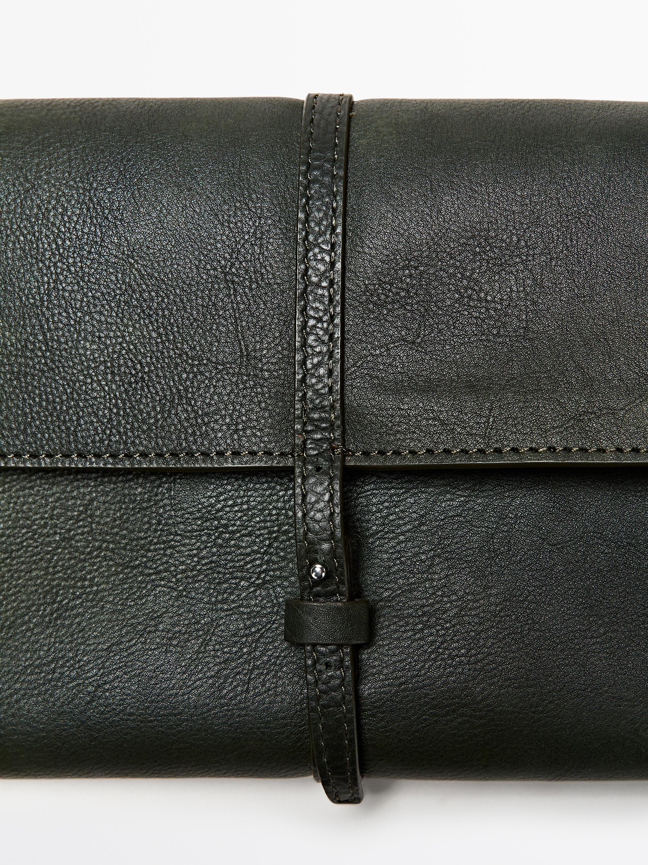 Nappa leather travel case — GREEN