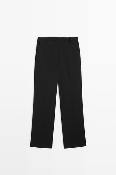 Straight-leg stretch pants — BLACK 2