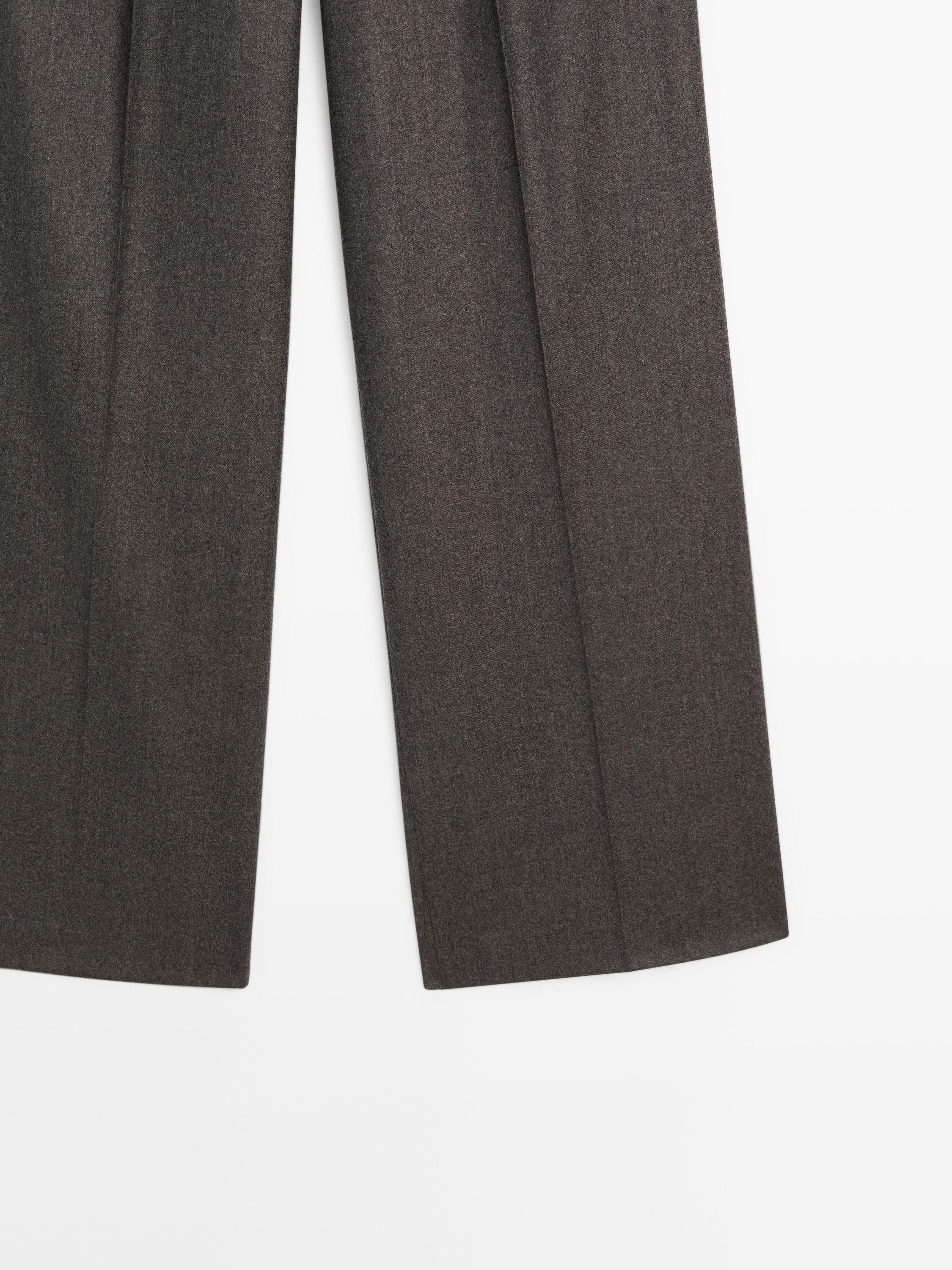 100% wollen melange kostuumpantalon
