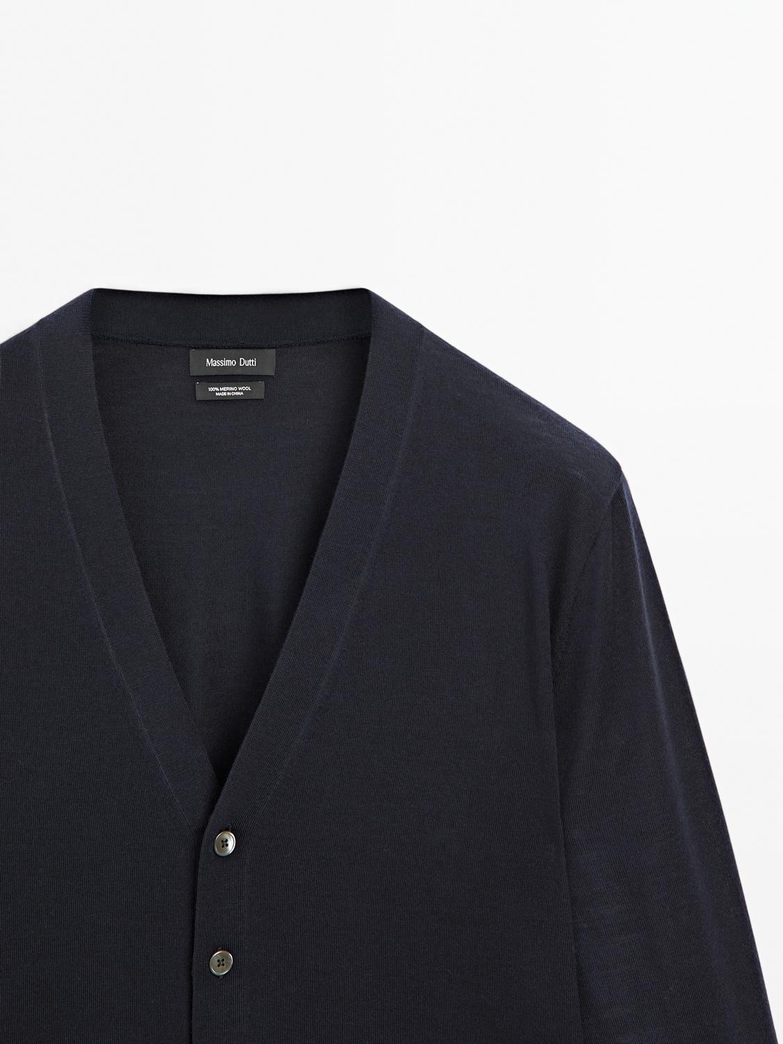 100% merino wool knit cardigan