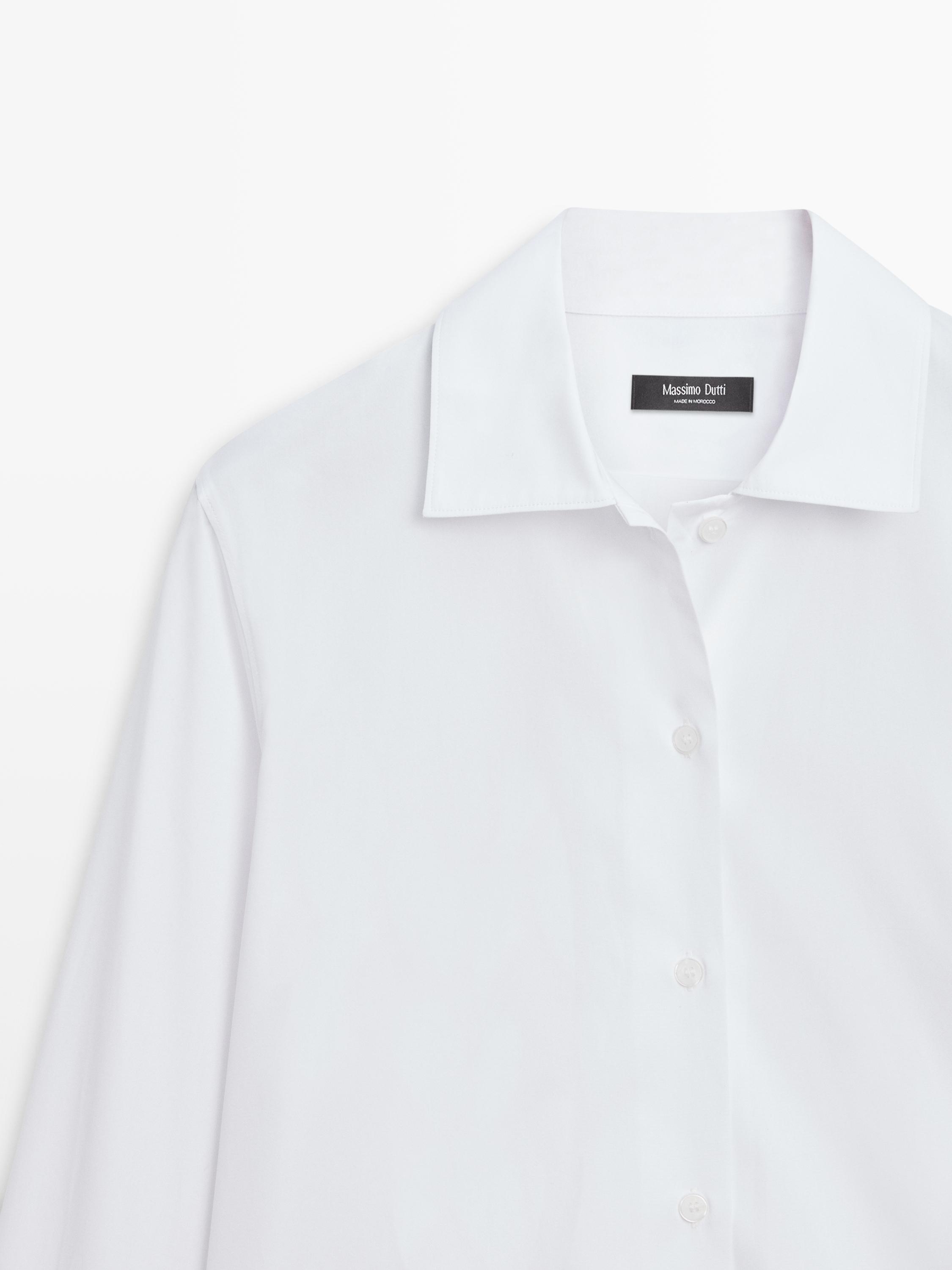 100% cotton poplin shirt — WHITE