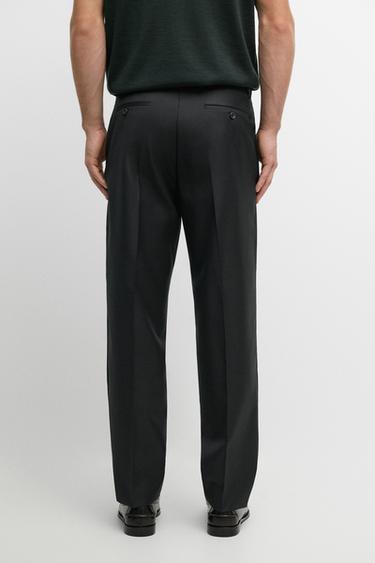100% wool suit pants — CHARCOAL 5