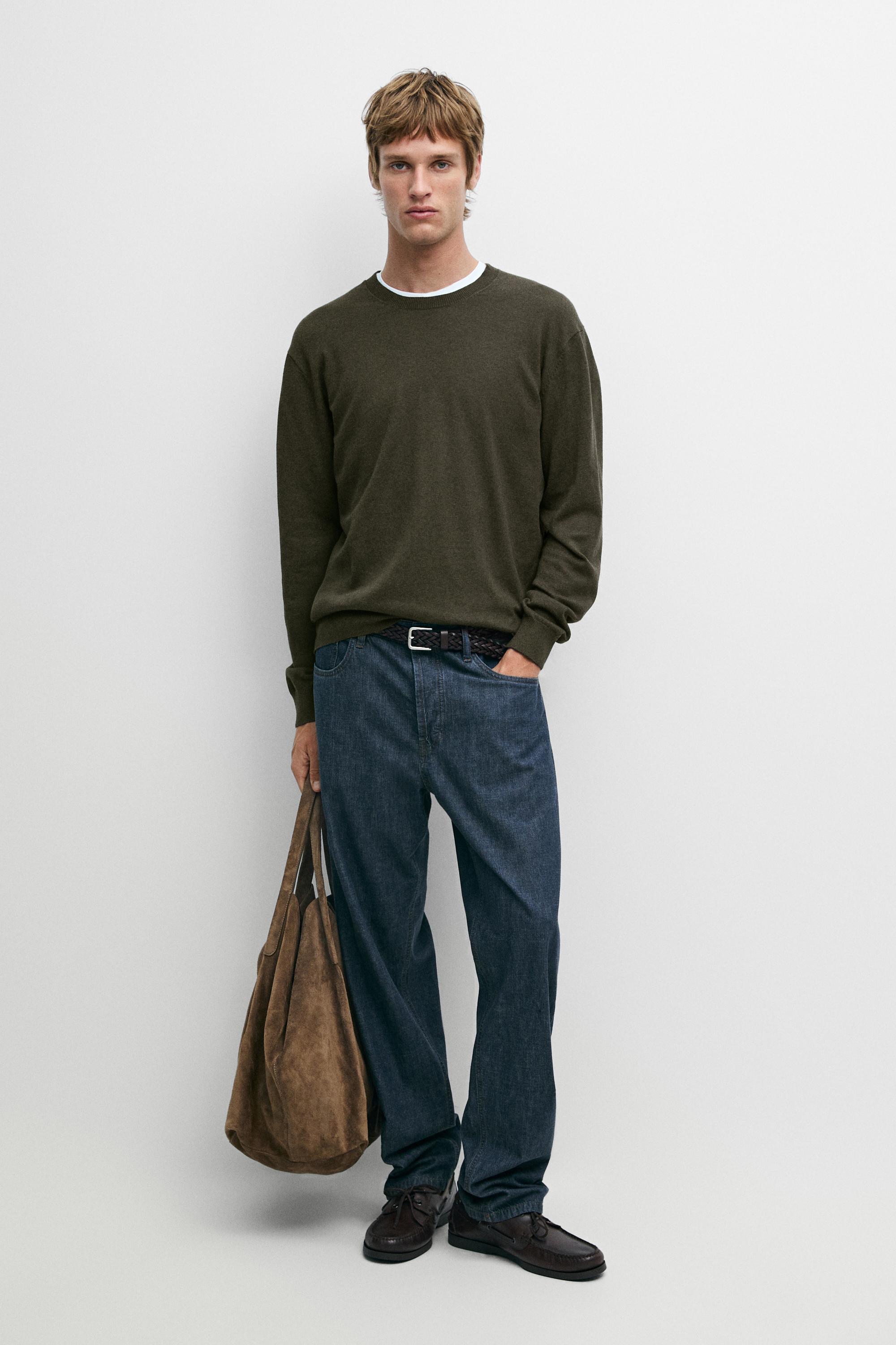 Cotton blend knit sweater
